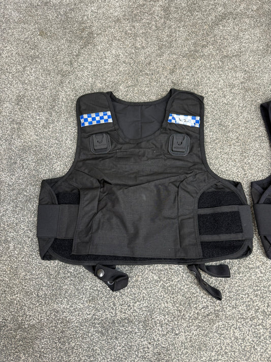 2x Ex Police Mehler Body Armour COVERS Small Female Black Vest Security Film Uniform