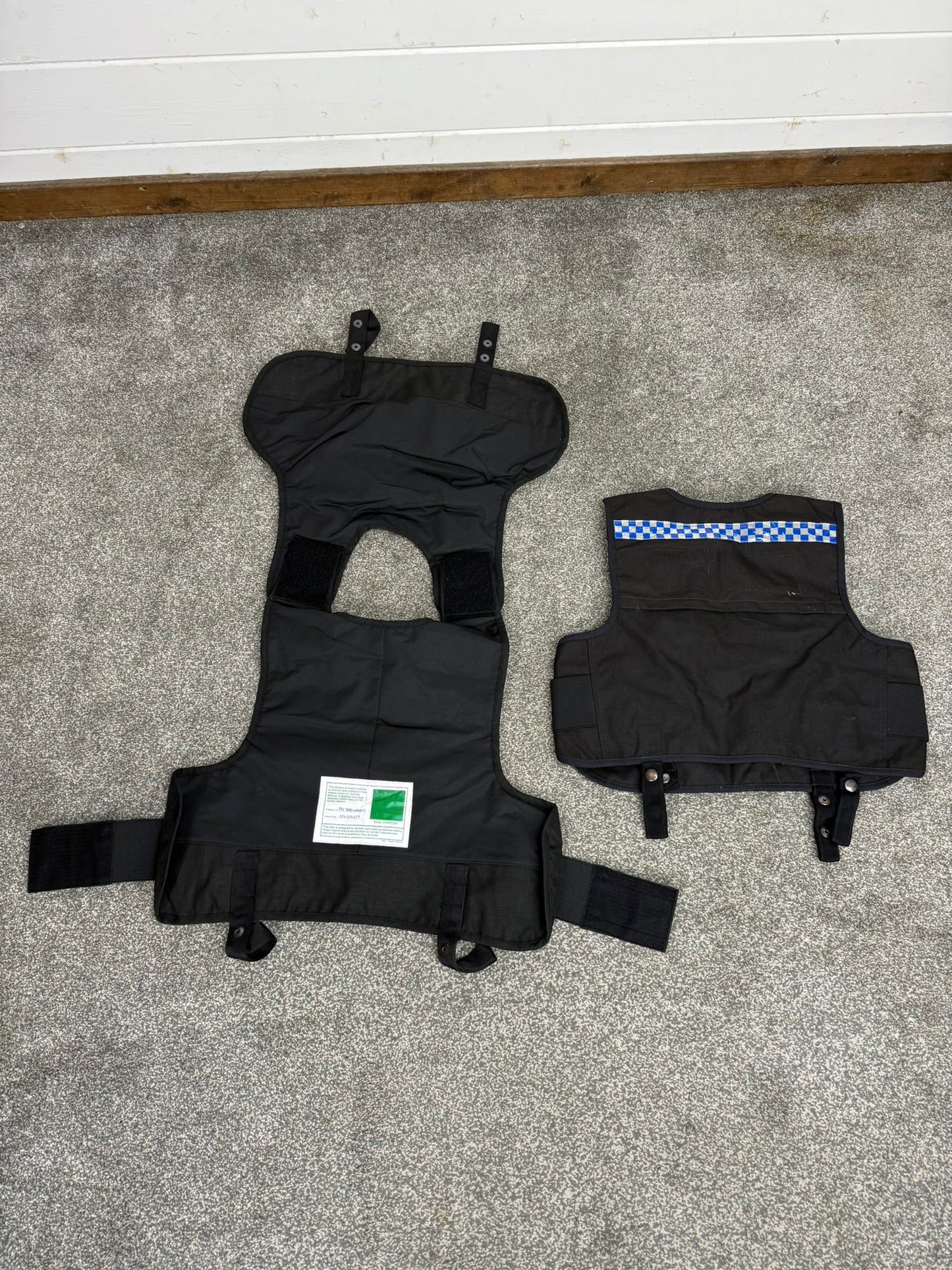 2x Ex Police Mehler Body Armour COVERS Small Female Black Vest Security Film Uniform