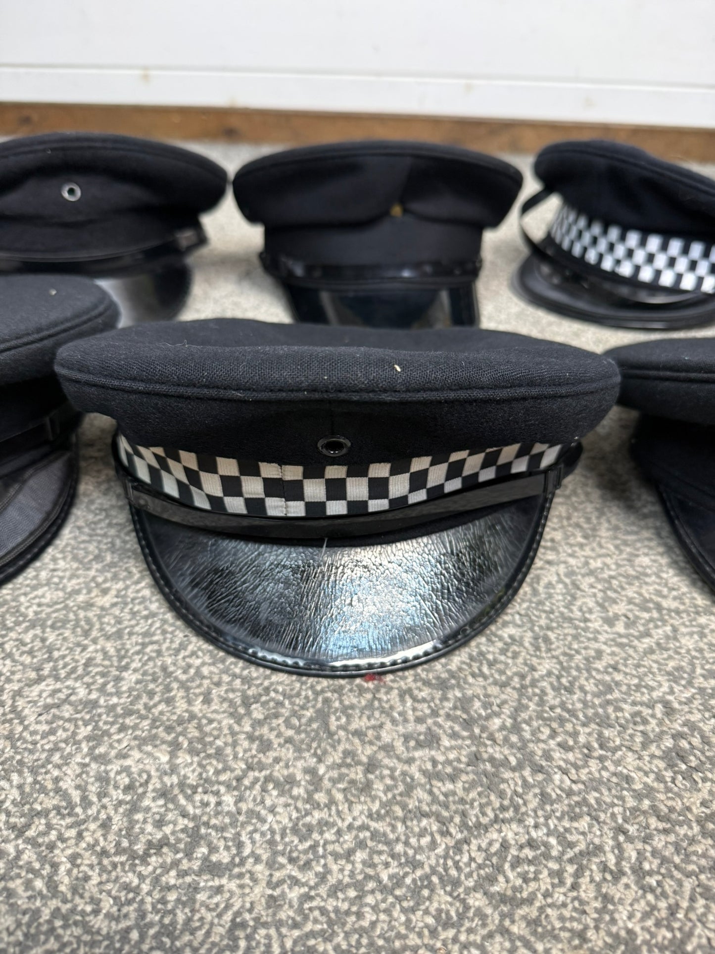 Ex Police Peak Cap Hat Job Lot x8 Theatre Headwear Uniform Film Prop Lot