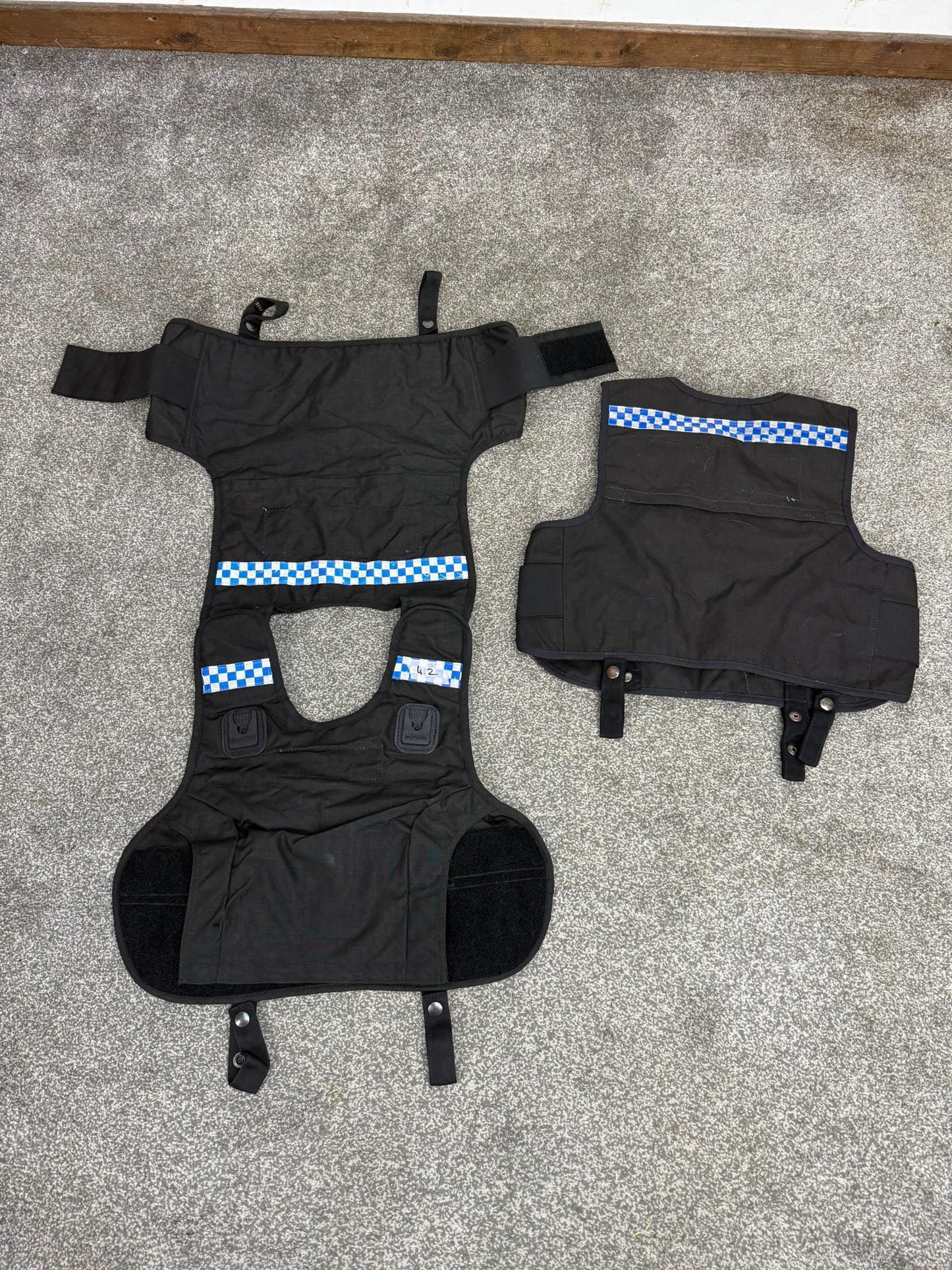 2x Ex Police Mehler Body Armour COVERS Small Female Black Vest Security Film Uniform