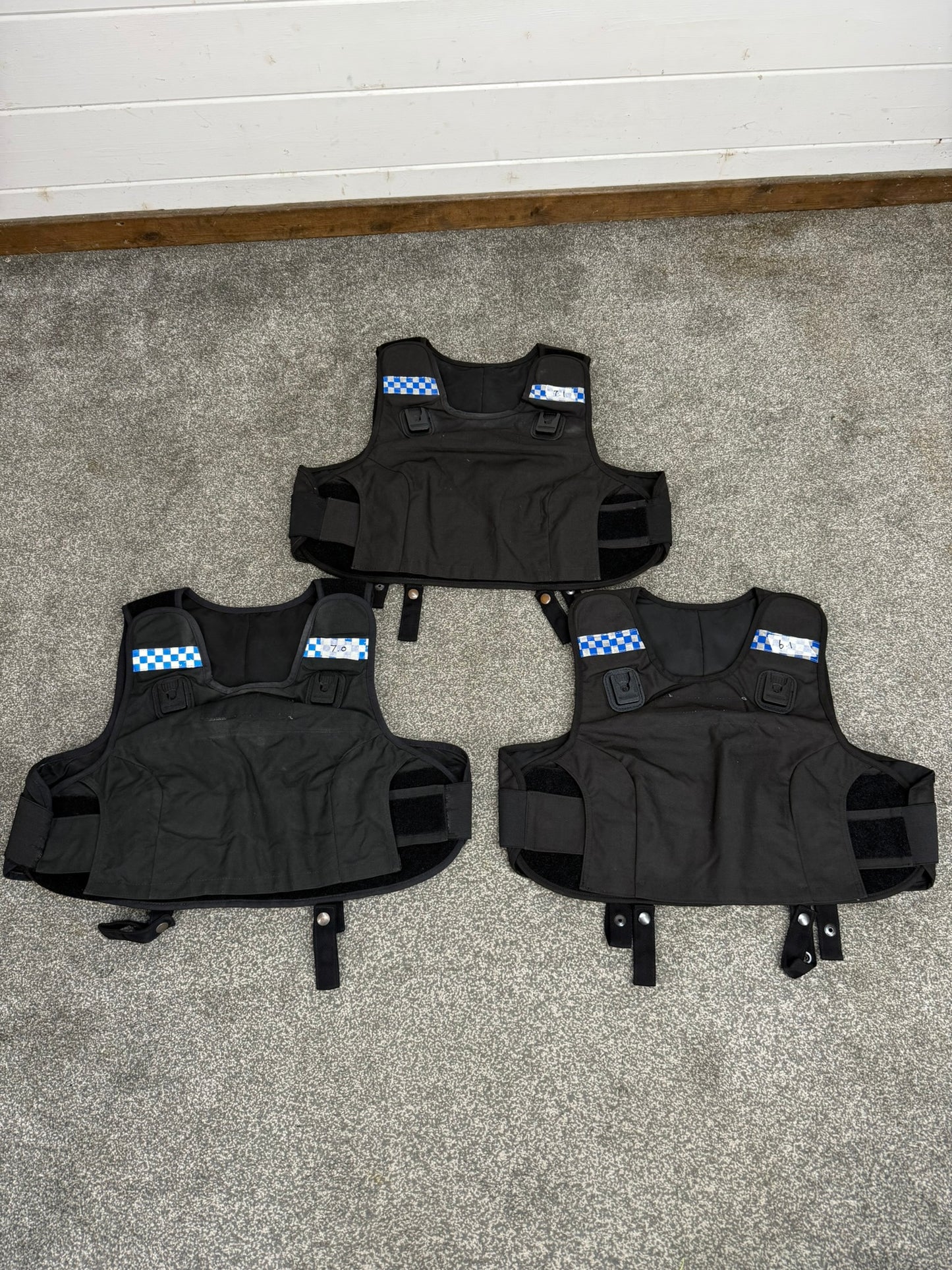 3x Ex Police Mehler Body Armour COVERS Female Black Vest L-XL Security Film Uniform