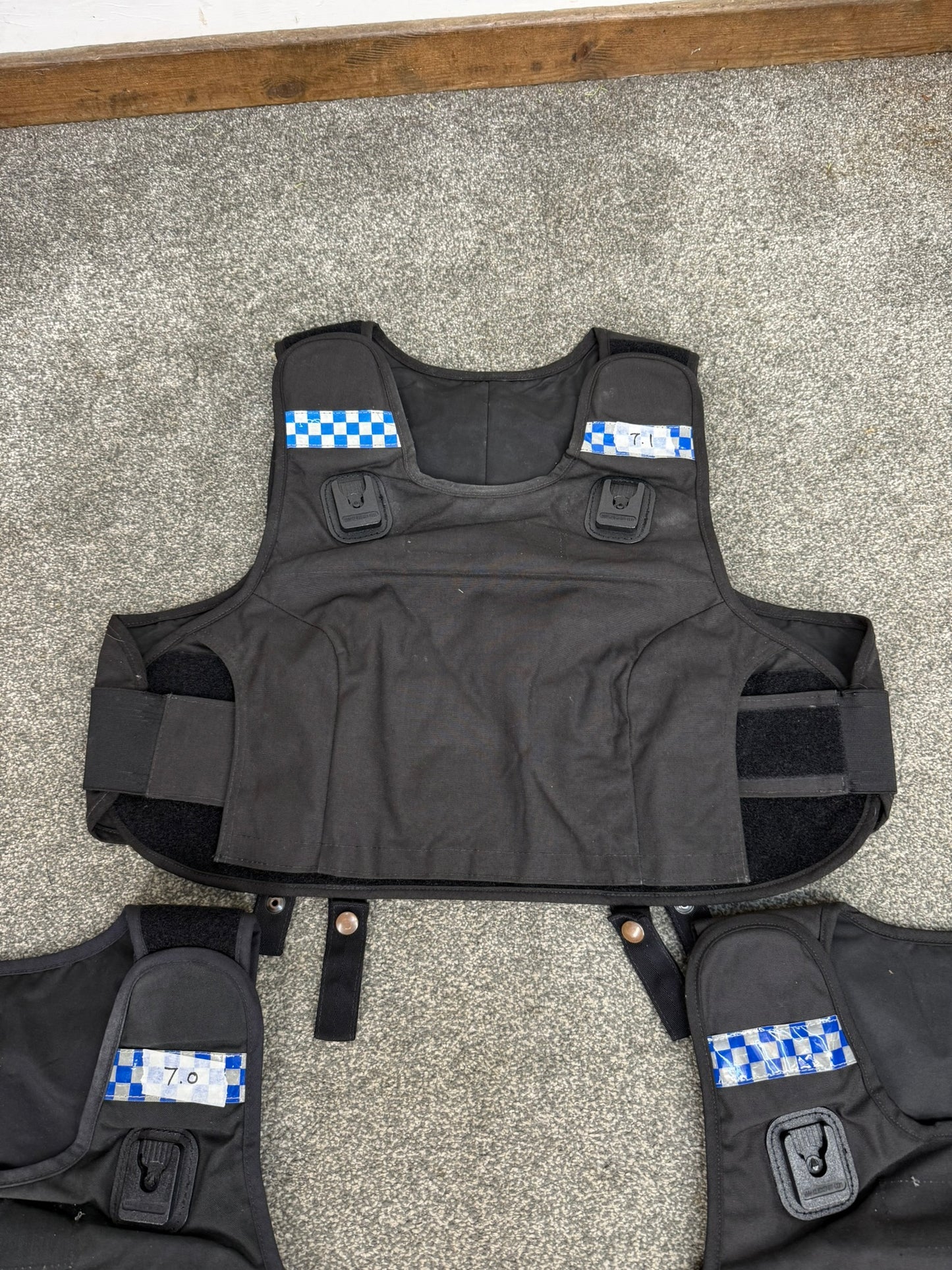 3x Ex Police Mehler Body Armour COVERS Female Black Vest L-XL Security Film Uniform