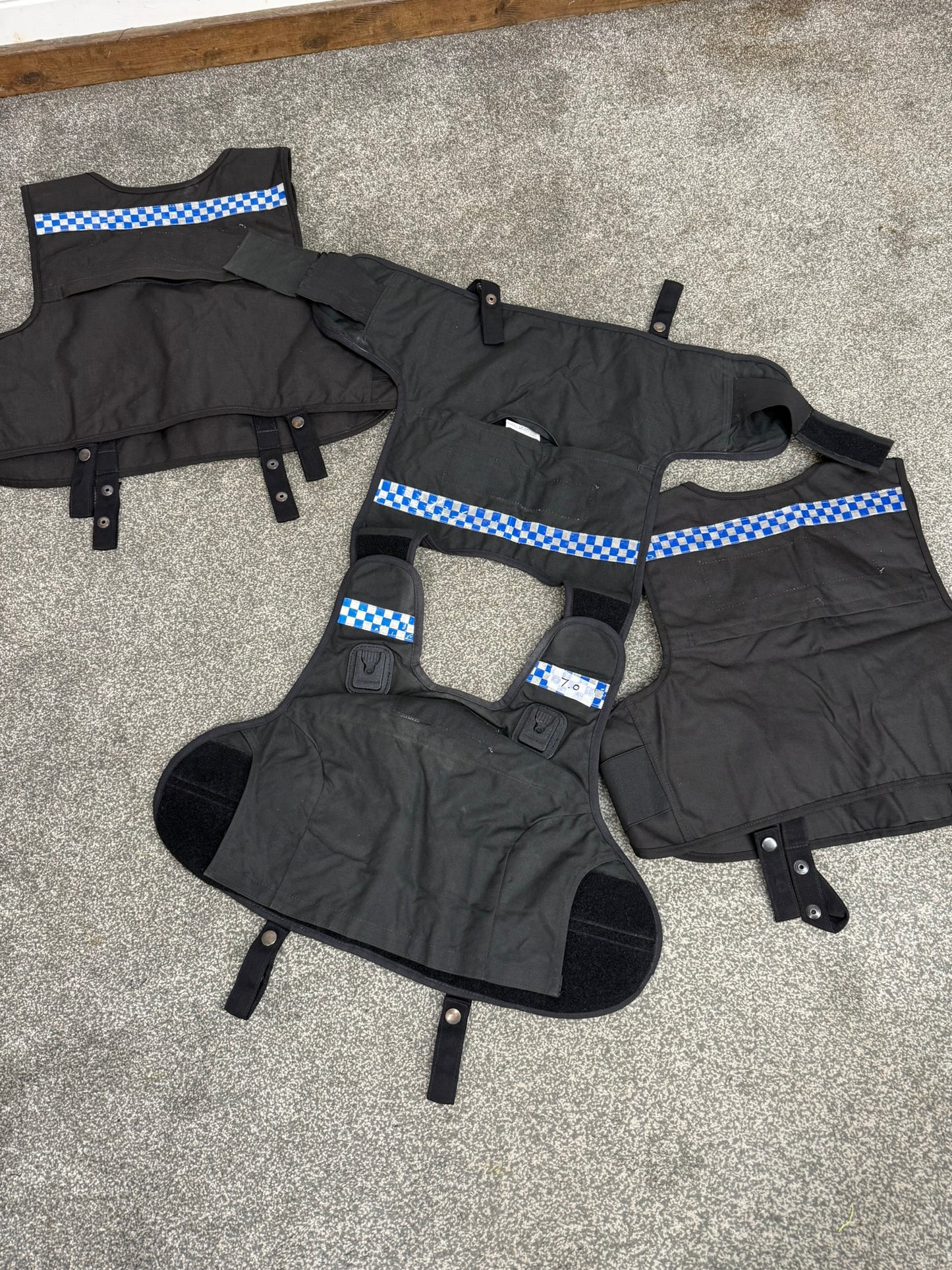 3x Ex Police Mehler Body Armour COVERS Female Black Vest L-XL Security Film Uniform