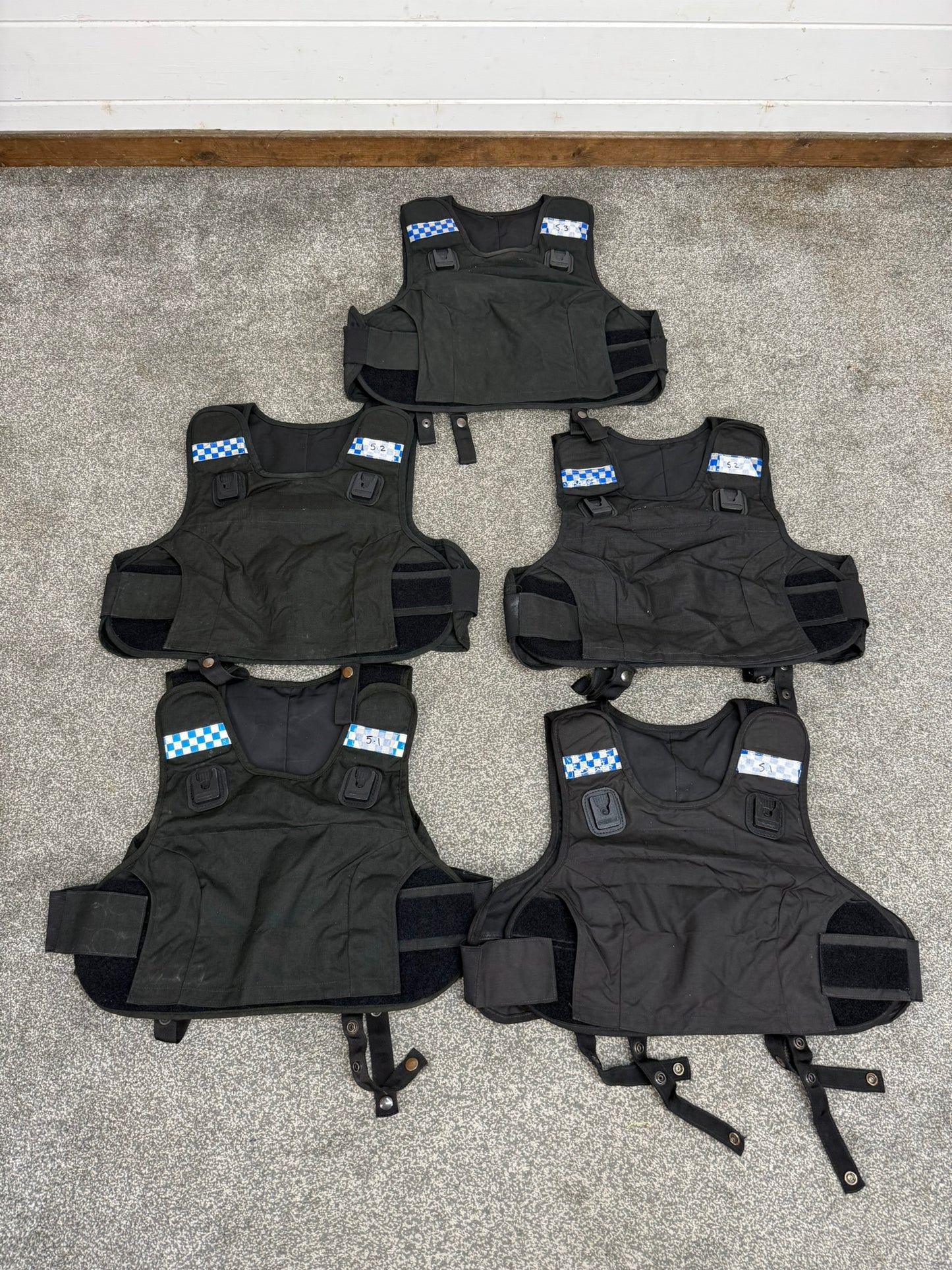 5x Ex Police Mehler Body Armour COVERS Female Black Vest Med-Lrg Security Film Uniform