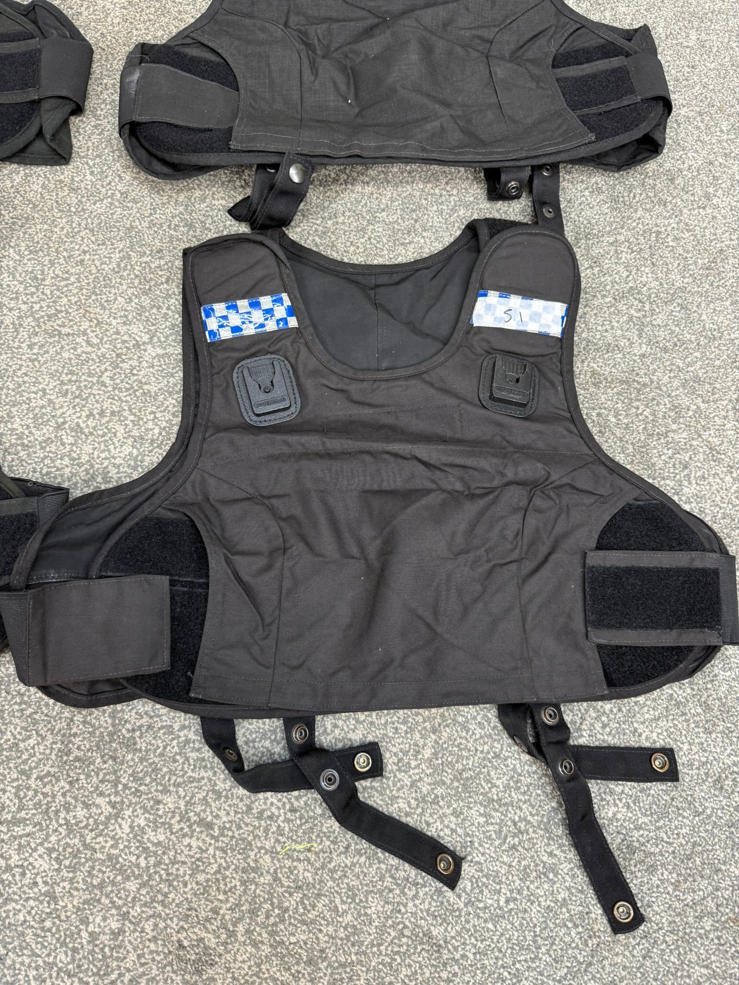 5x Ex Police Mehler Body Armour COVERS Female Black Vest Med-Lrg Security Film Uniform