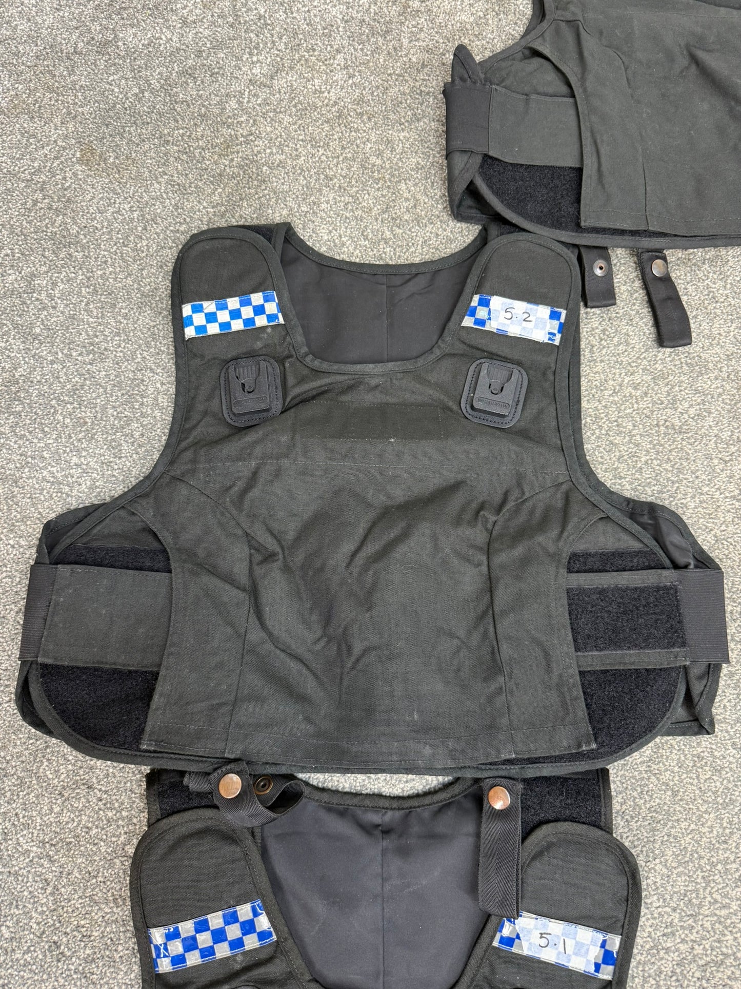 5x Ex Police Mehler Body Armour COVERS Female Black Vest Med-Lrg Security Film Uniform