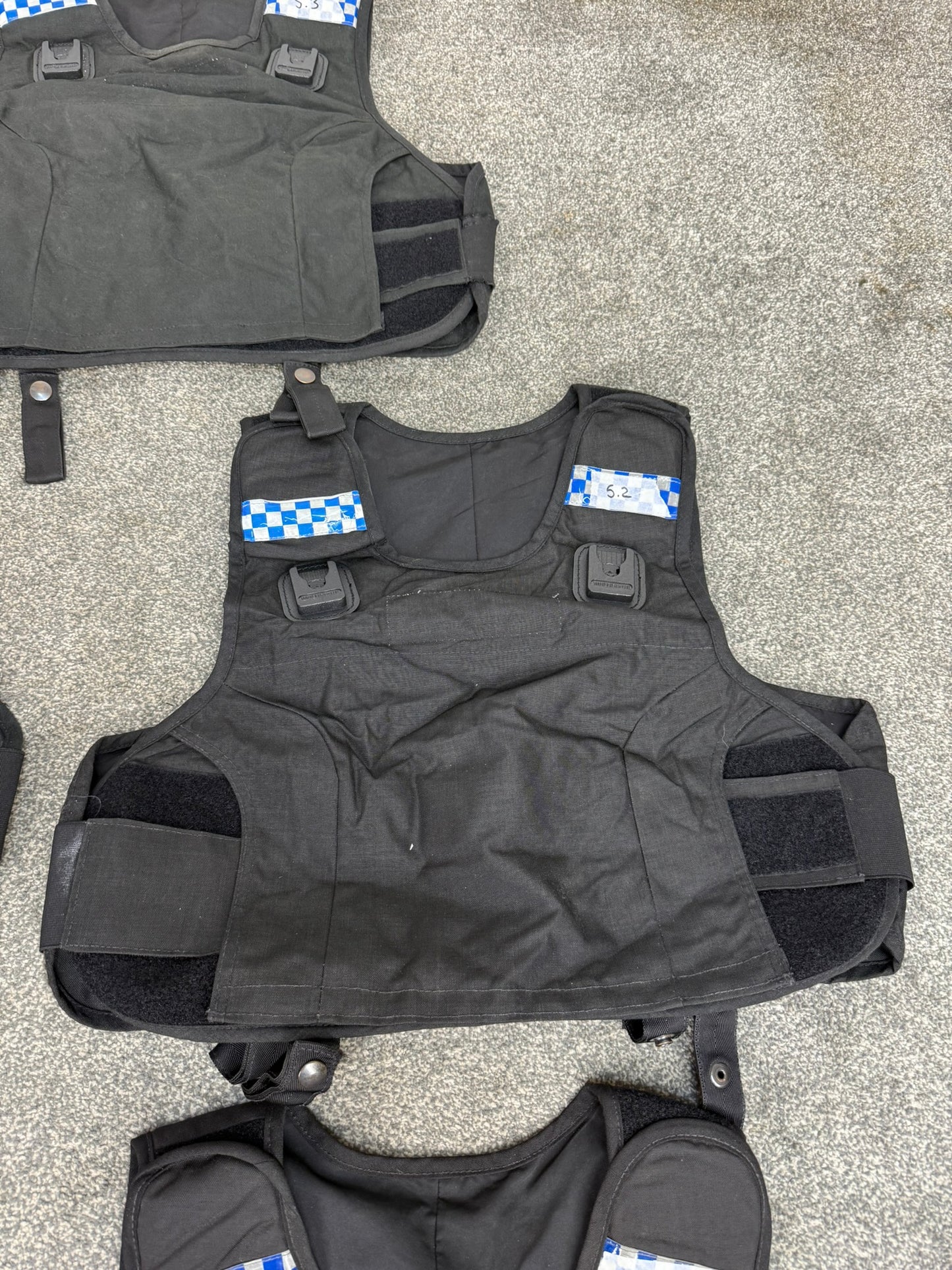 5x Ex Police Mehler Body Armour COVERS Female Black Vest Med-Lrg Security Film Uniform
