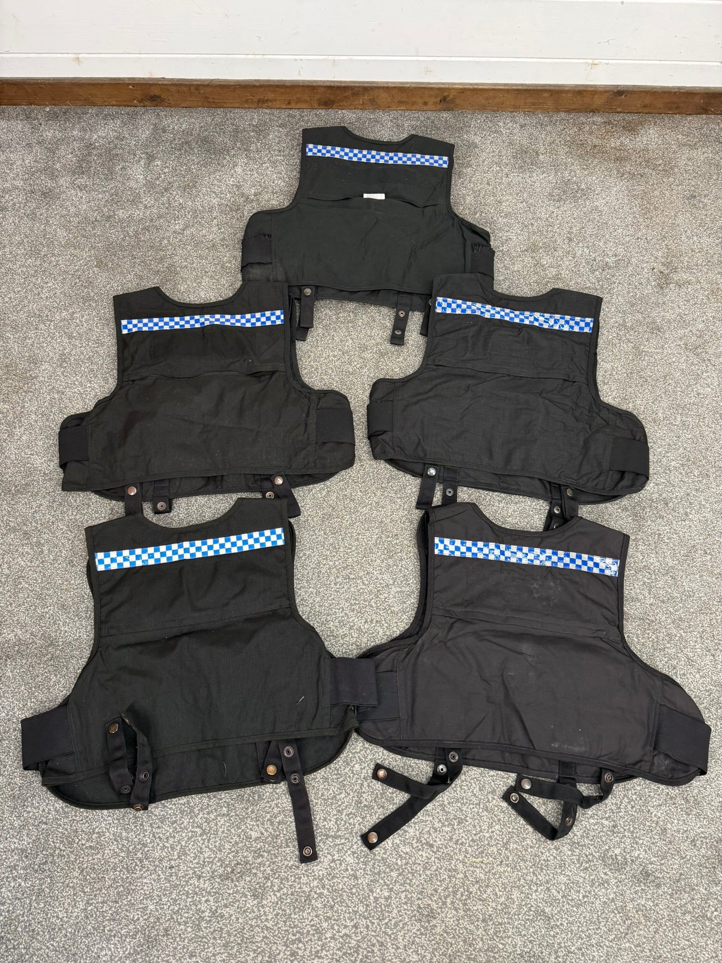 5x Ex Police Mehler Body Armour COVERS Female Black Vest Med-Lrg Security Film Uniform
