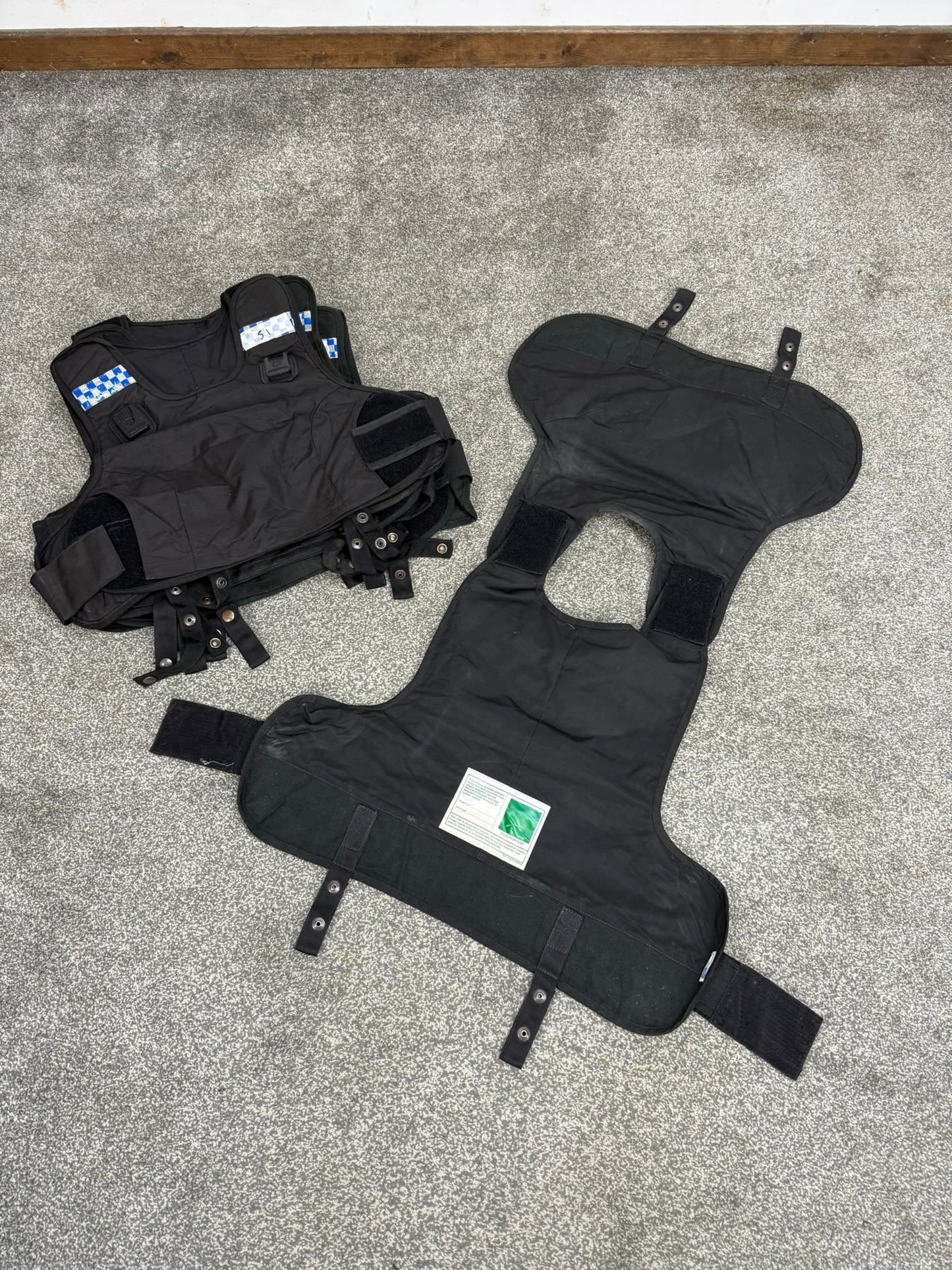 5x Ex Police Mehler Body Armour COVERS Female Black Vest Med-Lrg Security Film Uniform