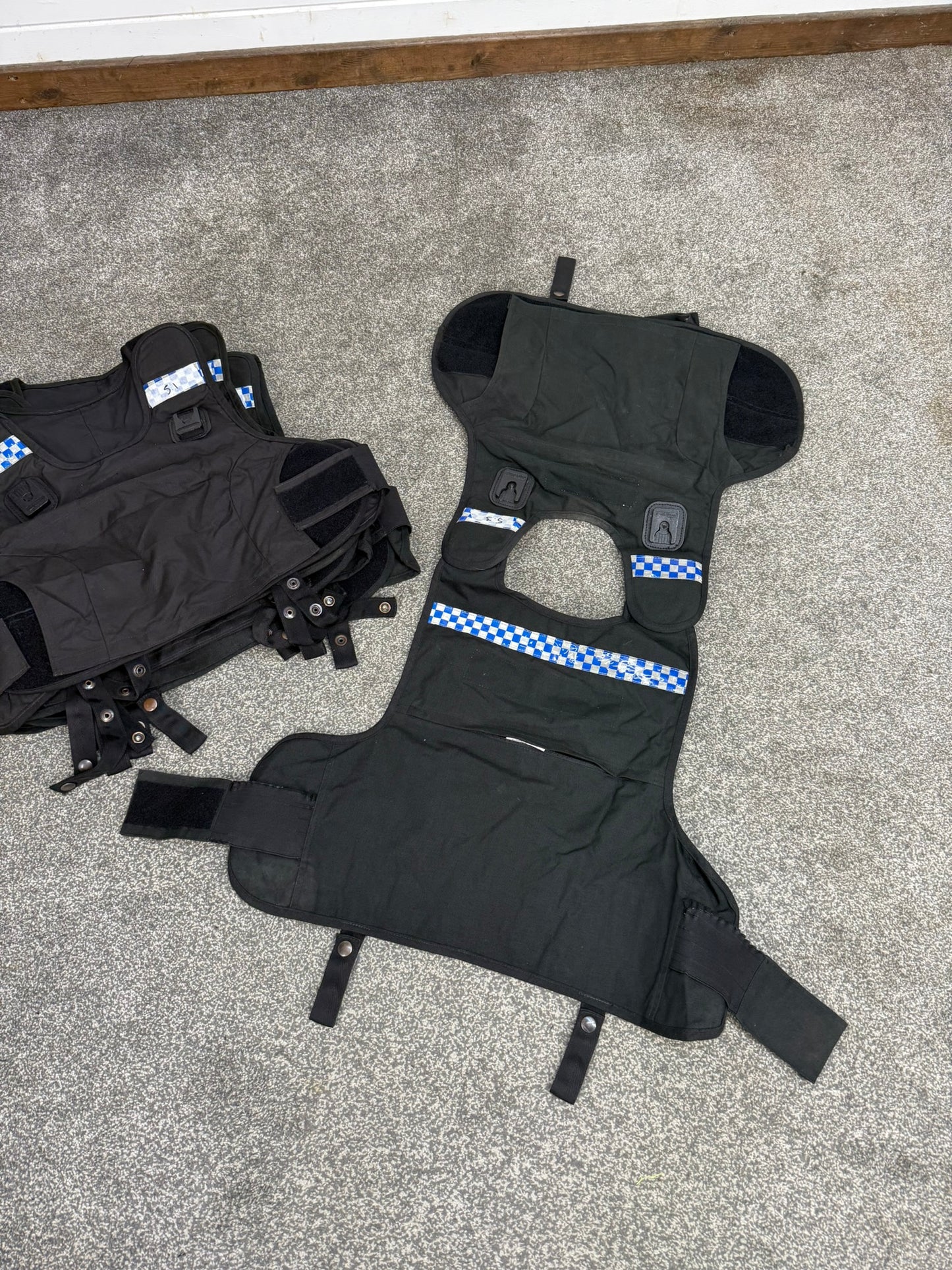 5x Ex Police Mehler Body Armour COVERS Female Black Vest Med-Lrg Security Film Uniform