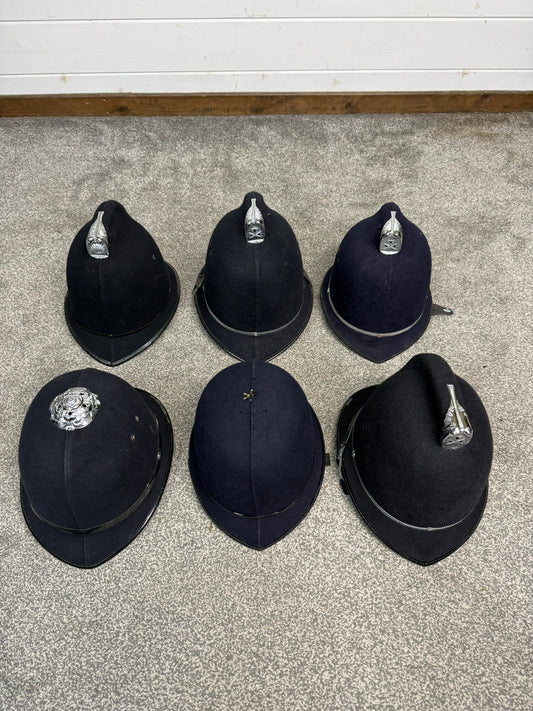 Ex Police Bobby Helmet Custodian Helmet Job Lot x6 Film Display Theatre