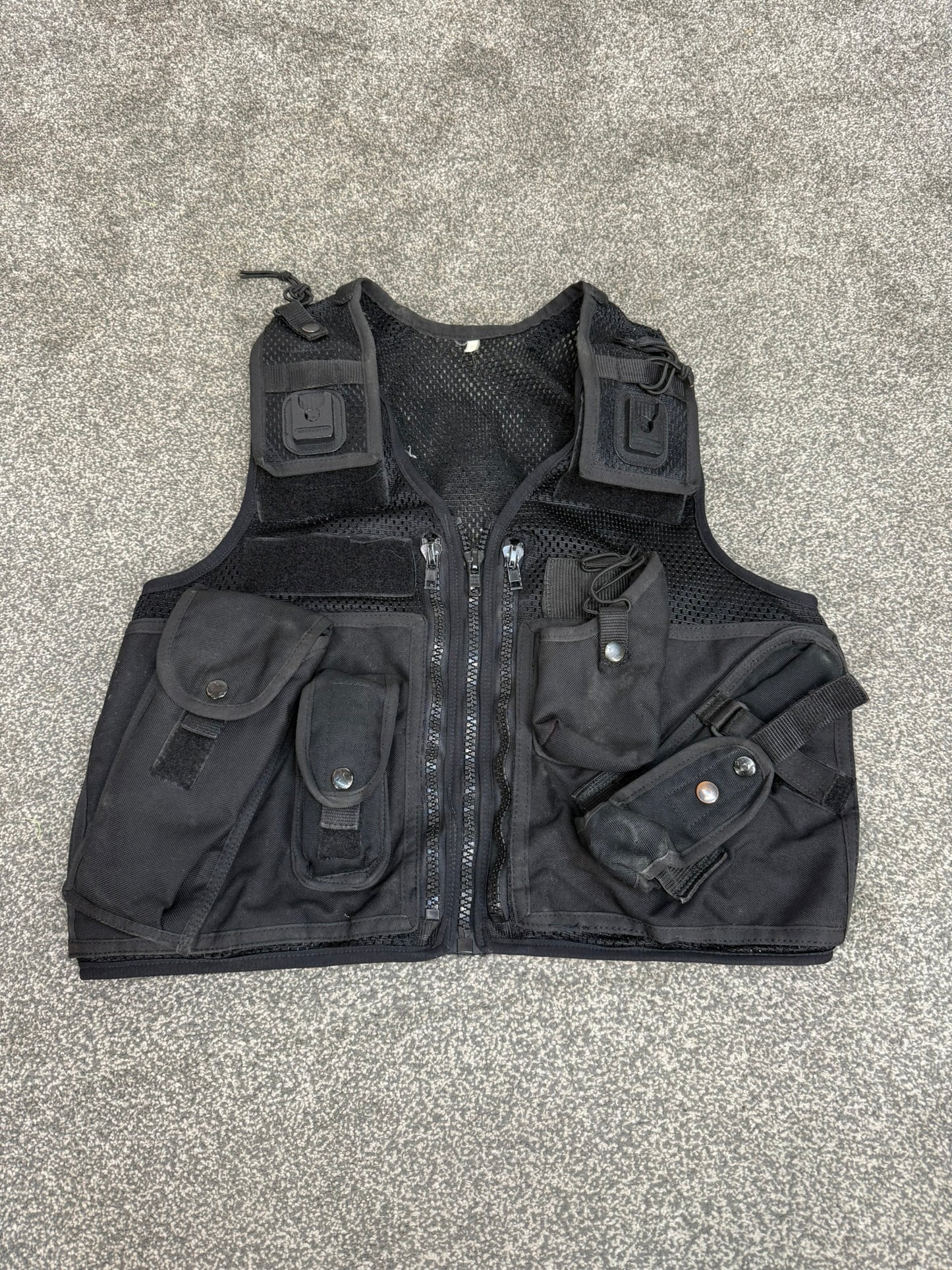 Ex Police Black Utility Tac Vest SML Equipment Vest Security Patrol Airsoft