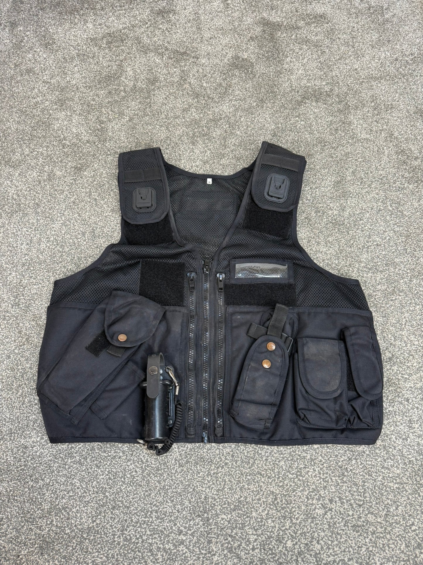 Black Arktis Tac Vest Ex Police Utility Vest & Pouches Security Airsoft - X Large