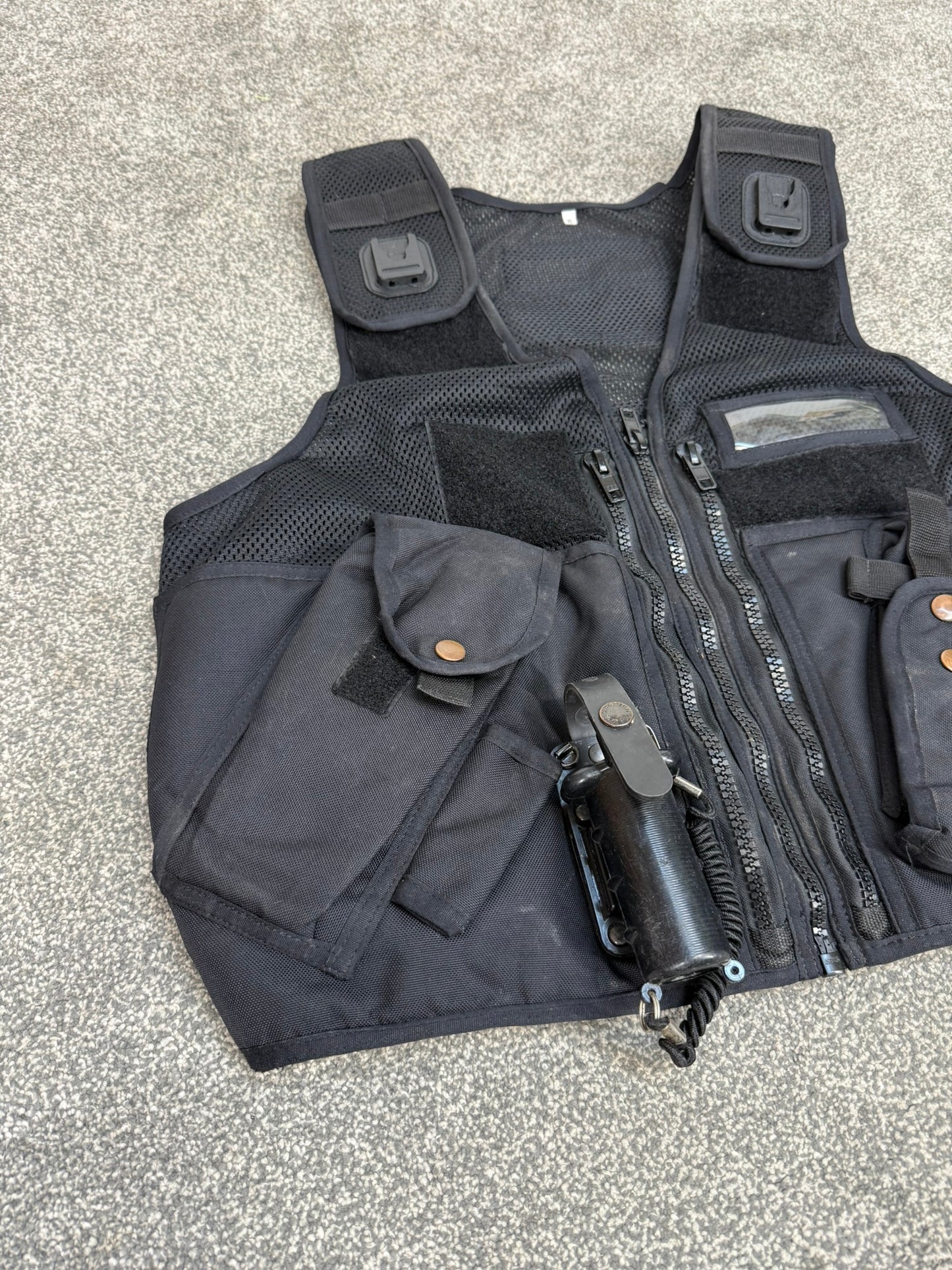 Black Arktis Tac Vest Ex Police Utility Vest & Pouches Security Airsoft - X Large