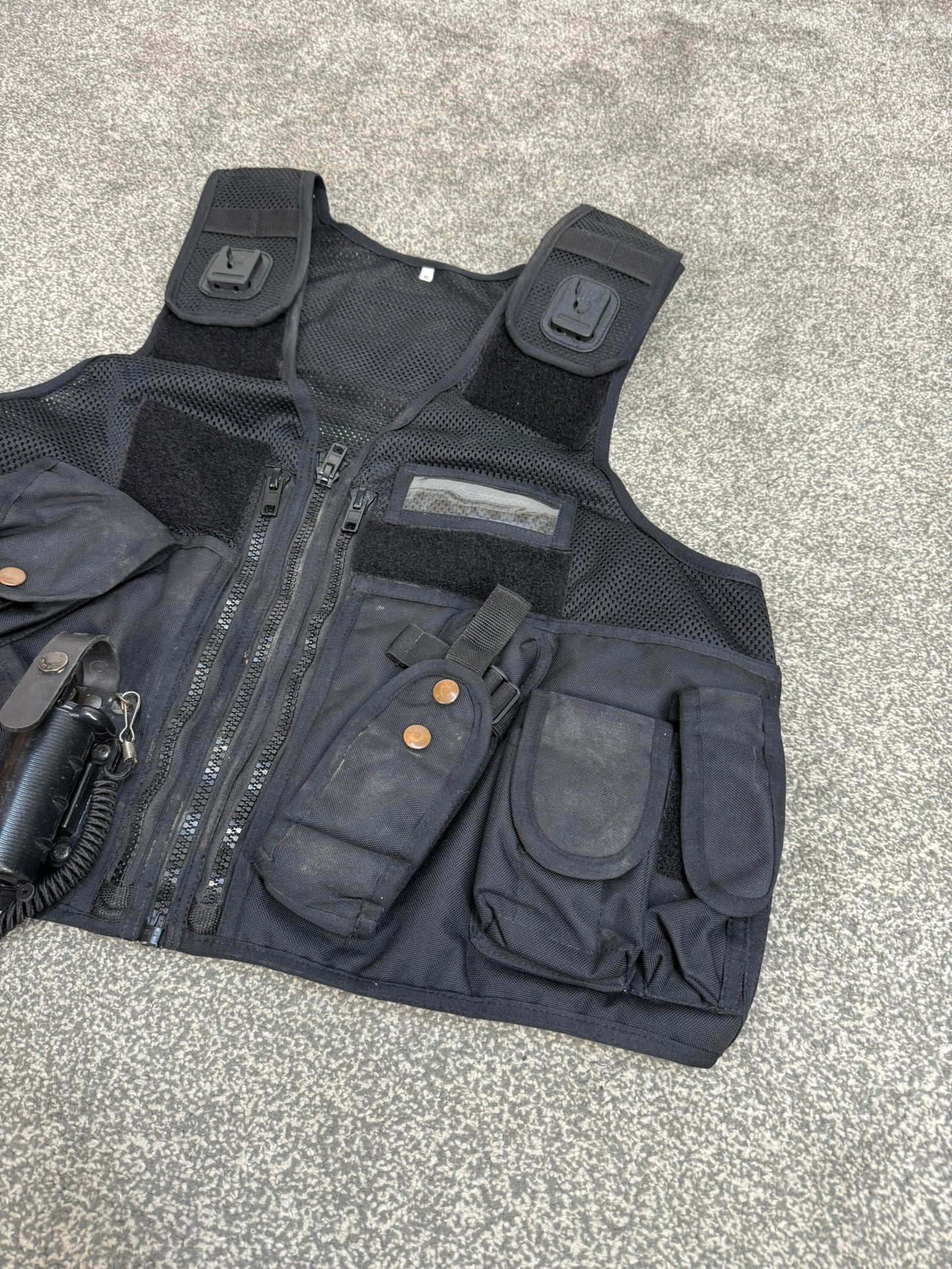 Black Arktis Tac Vest Ex Police Utility Vest & Pouches Security Airsoft - X Large