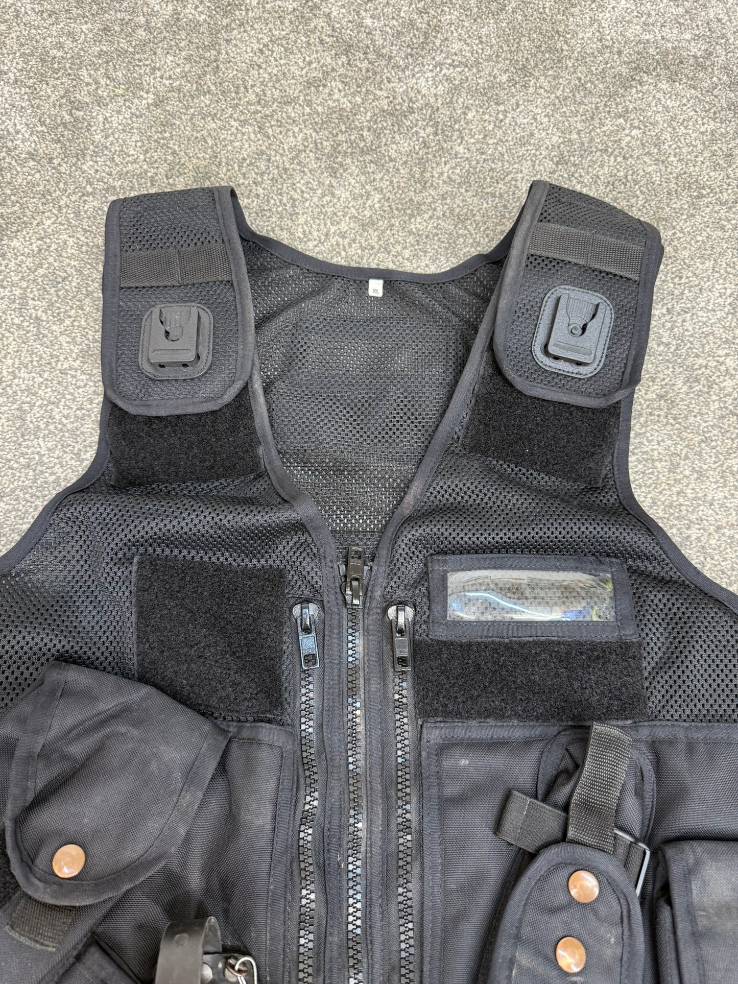 Black Arktis Tac Vest Ex Police Utility Vest & Pouches Security Airsoft - X Large