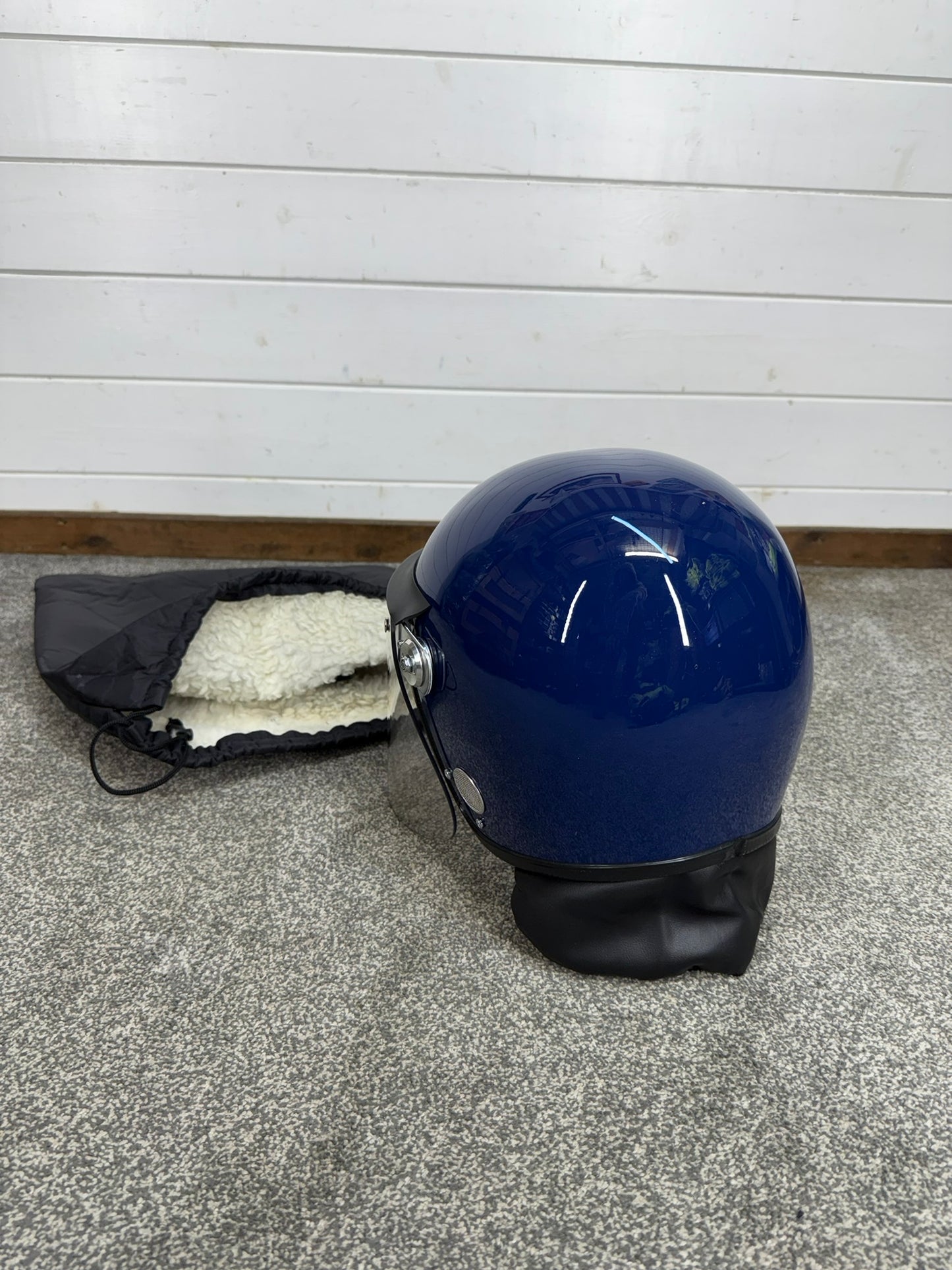 MLA Defender Riot Helmet 58-59cm VGC With Fleece Bag Police Collectable Display