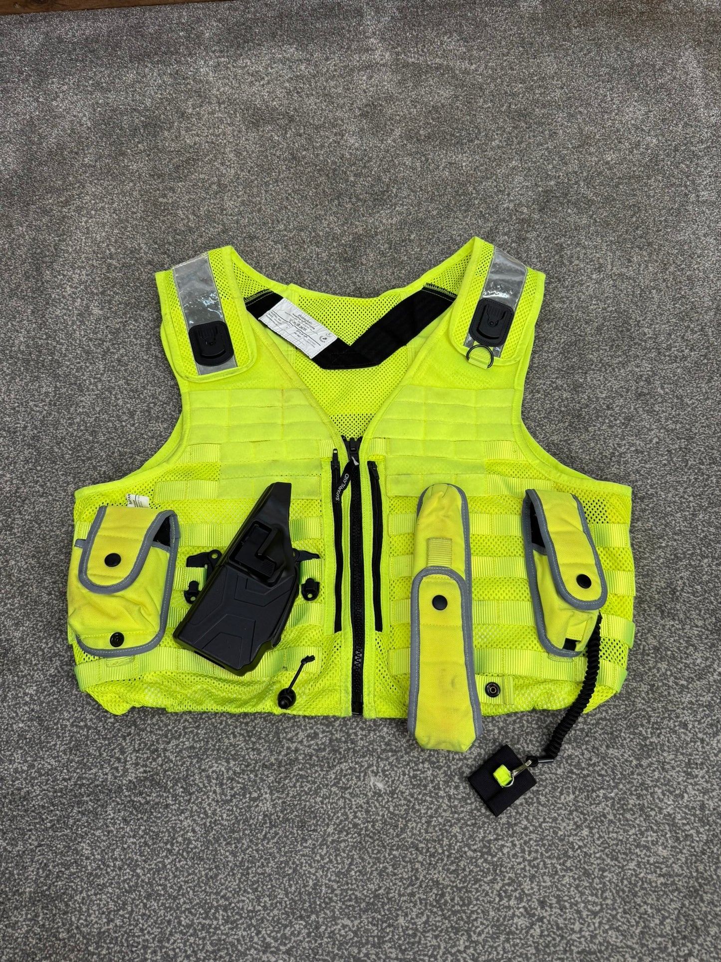 Safariland Hi-Vis MOLLE Vest With Taser X2 Holster Police Tactical Security Vest XXL