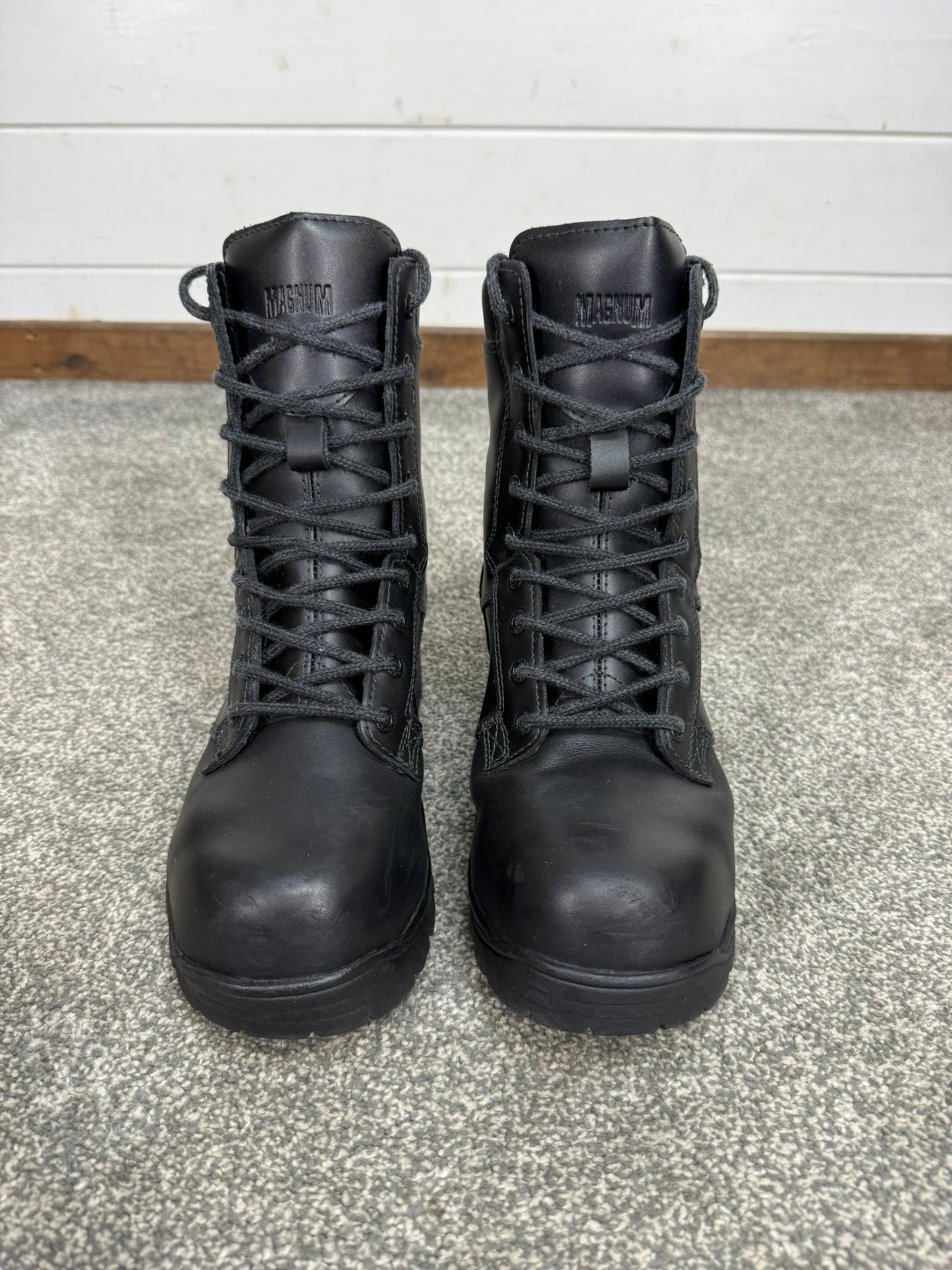 Magnum Elite Shield Met Black Leather Combat Boots UK 5 Ex Police Security Work