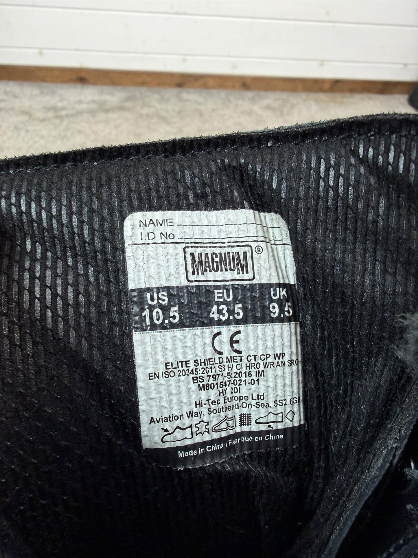 Magnum Elite Shield Met Black Waterproof Leather Combat Boots UK 9.5 Ex Police Security Work