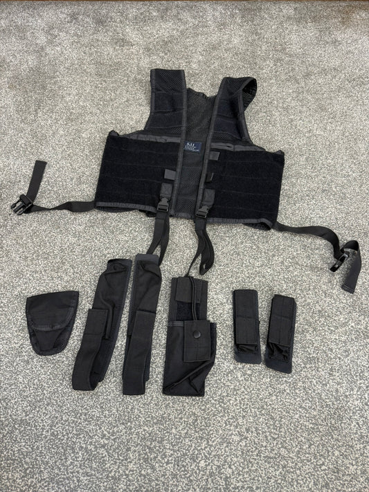 5.11 Tactical Black Nylon Mesh Vest Concealment Modular Vest Ex Police Security