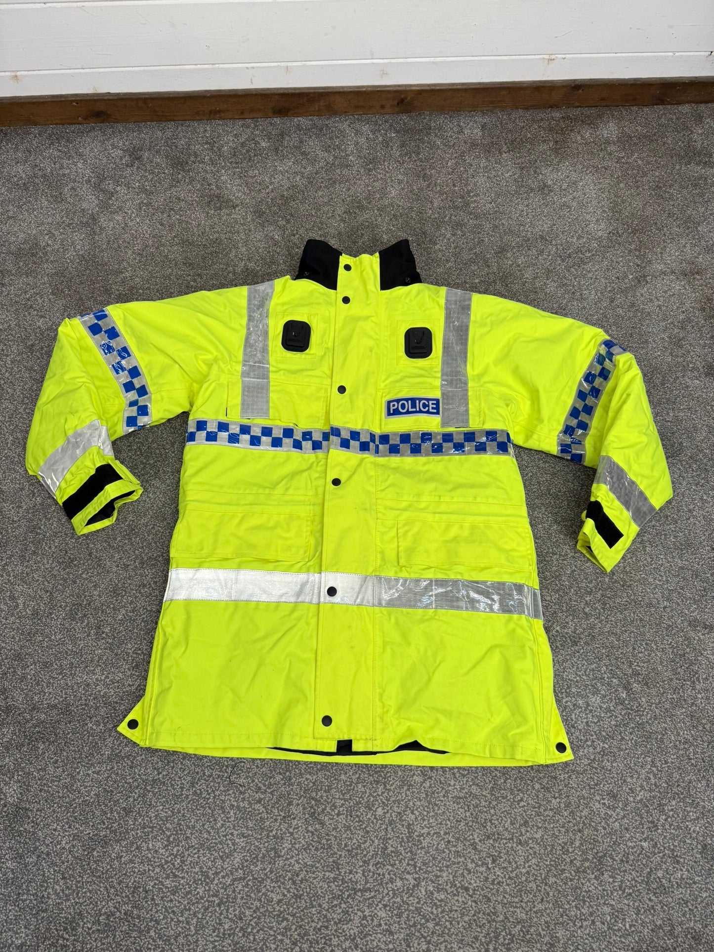 Ex Police Hi-Vis Waterproof Jacket Model 9 BADGED With Klickfast & Quilted Liner
