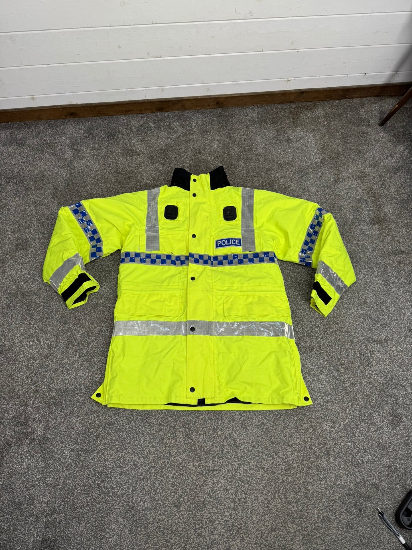 Ex Police Hi-Vis Waterproof Jacket Model 9 BADGED With Klickfast & Quilted Liner