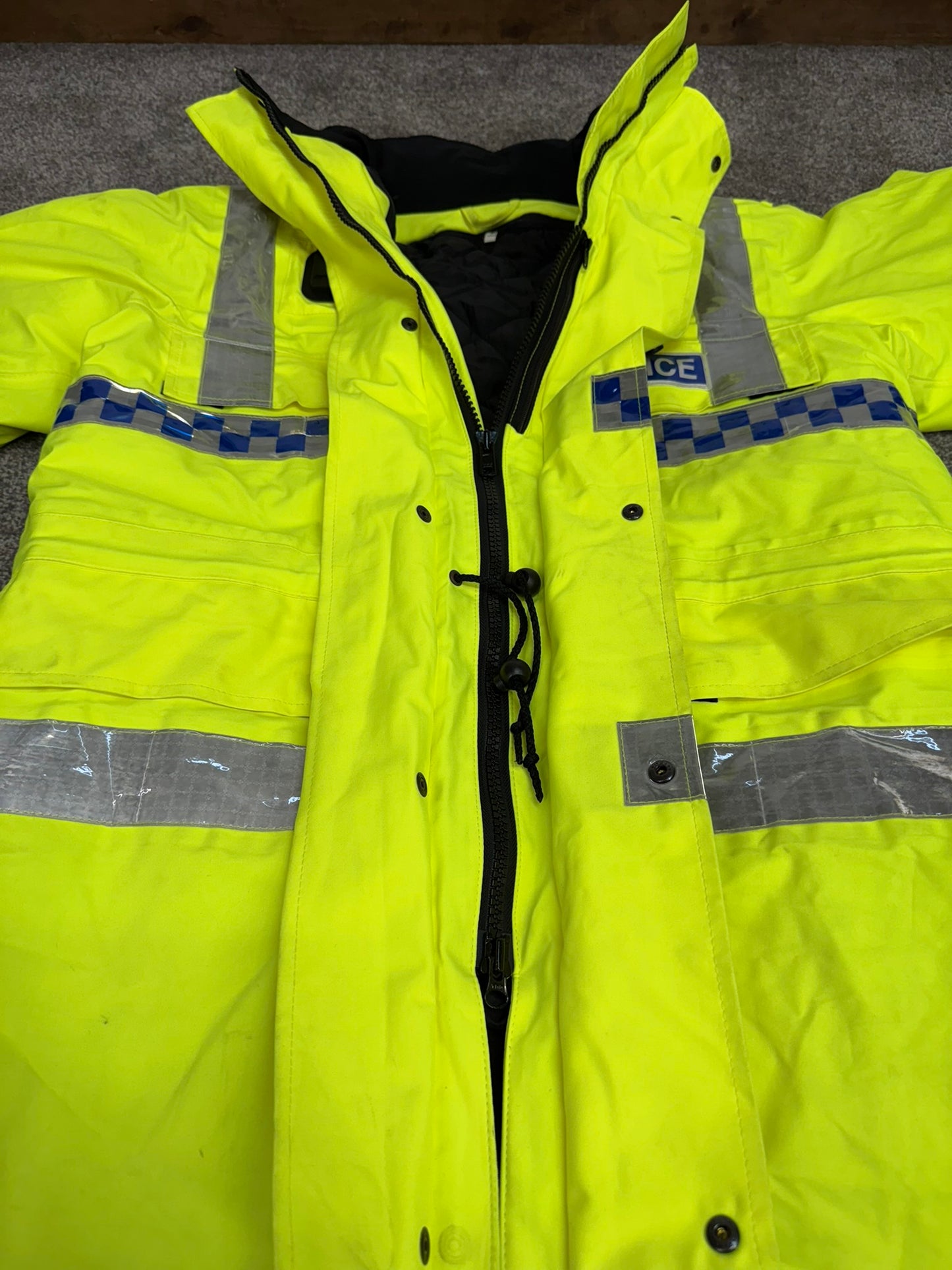 Ex Police Hi-Vis Waterproof Jacket Model 9 BADGED With Klickfast & Quilted Liner