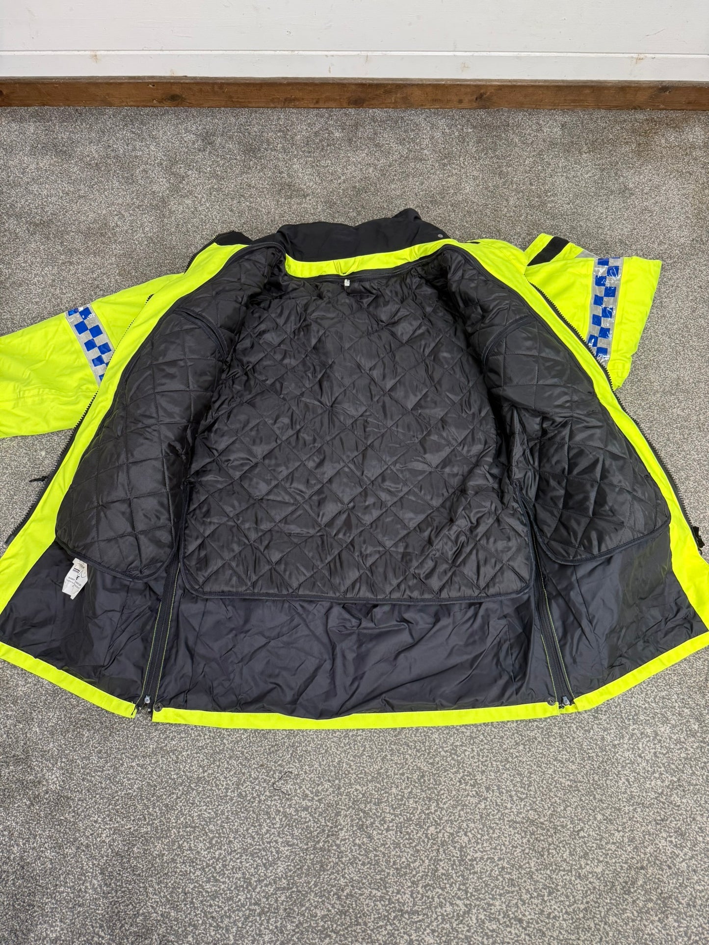 Ex Police Hi-Vis Waterproof Jacket Model 9 BADGED With Klickfast & Quilted Liner