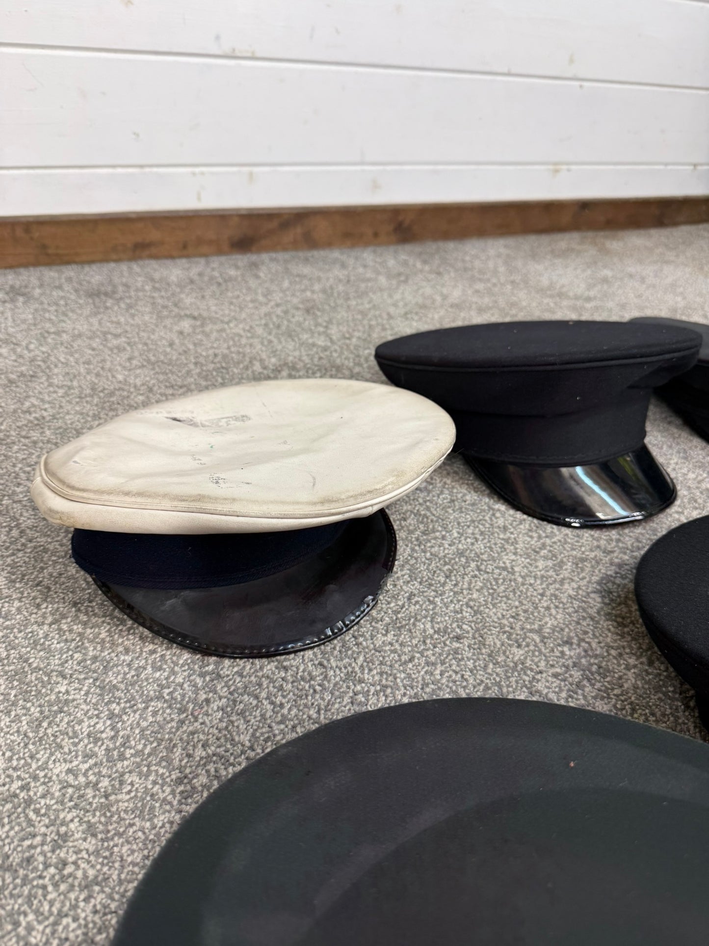 6x Ex Police Peak Cap Bowler Hat Job Lot Theatre Headwear Uniform Film Prop Lot