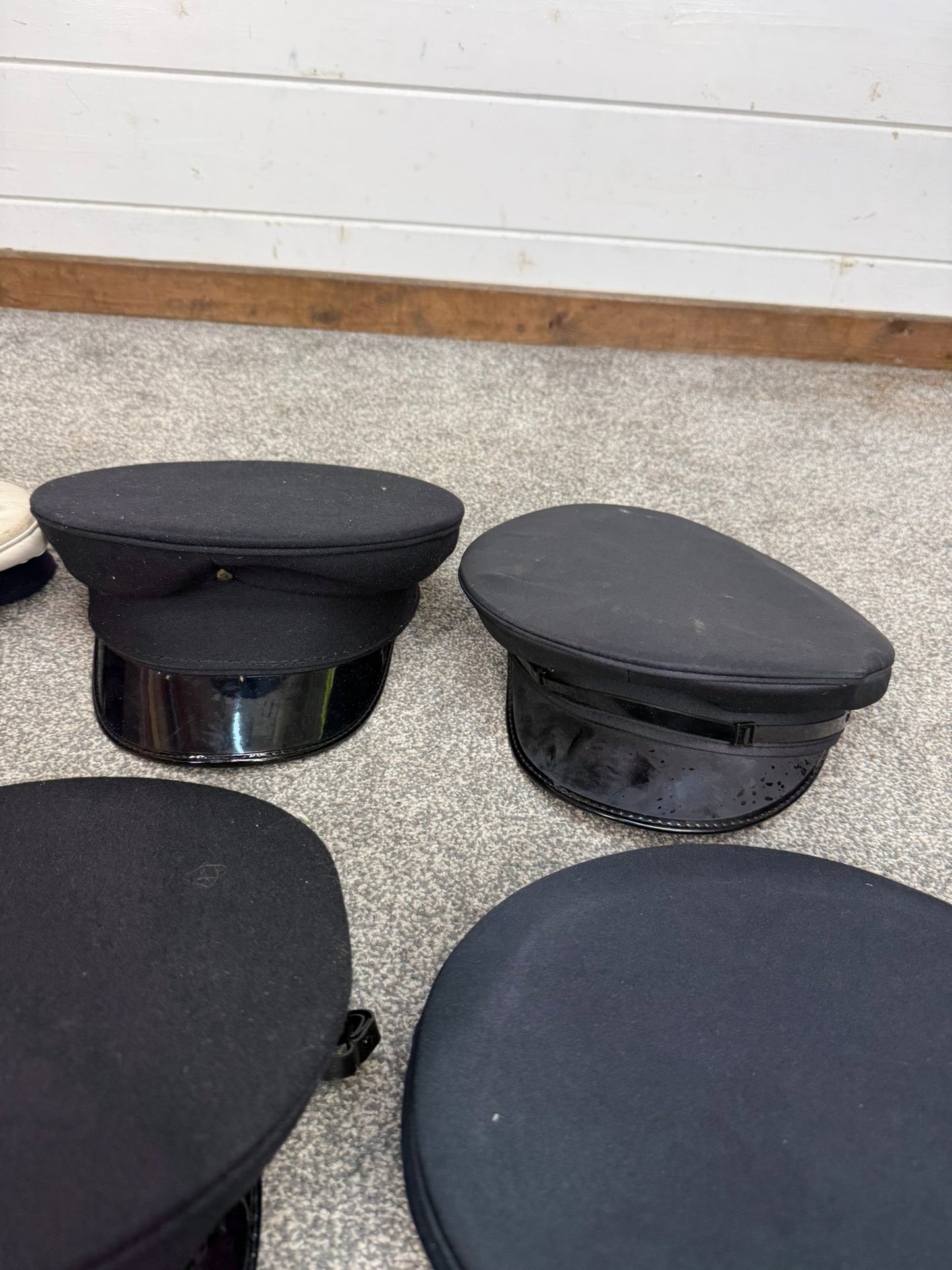 6x Ex Police Peak Cap Bowler Hat Job Lot Theatre Headwear Uniform Film Prop Lot