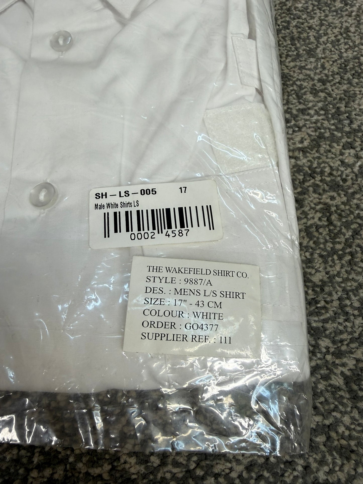 NEW Men's White Shirt Long Sleeve 17" Ex Police Collectors Film / TV Uniform
