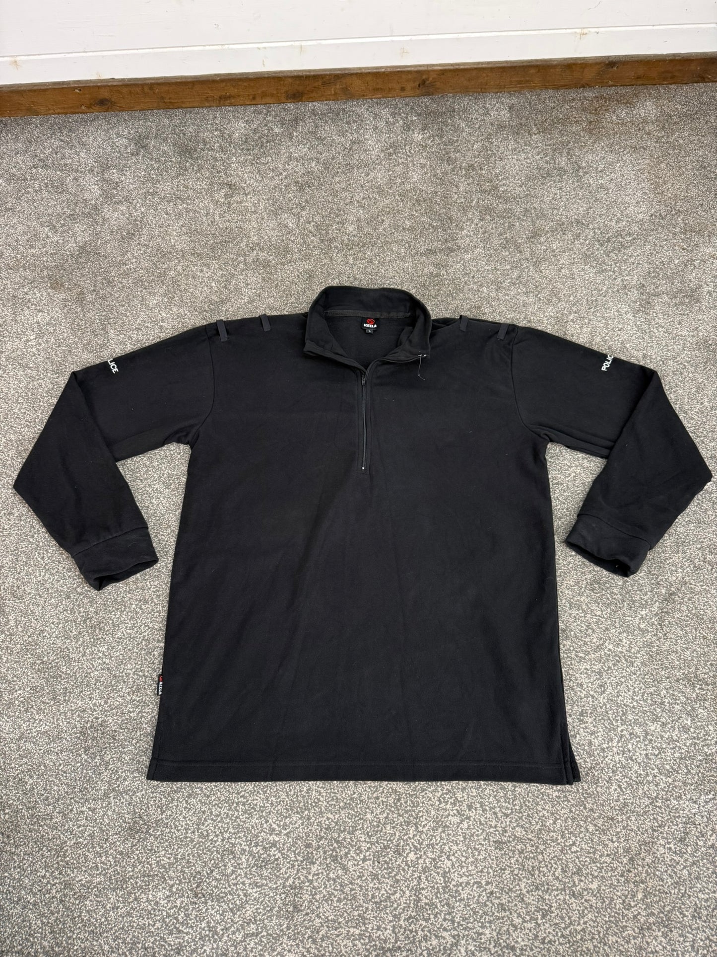 BADGED Ex Police Keela Black Micro Fleece Lightweight Top - LRG
