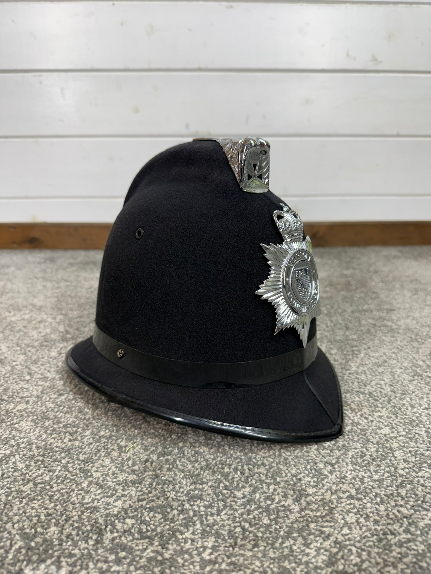 Vintage Norfolk Constabulary Coxcomb Police Bobby Helmet Obsolete Collector