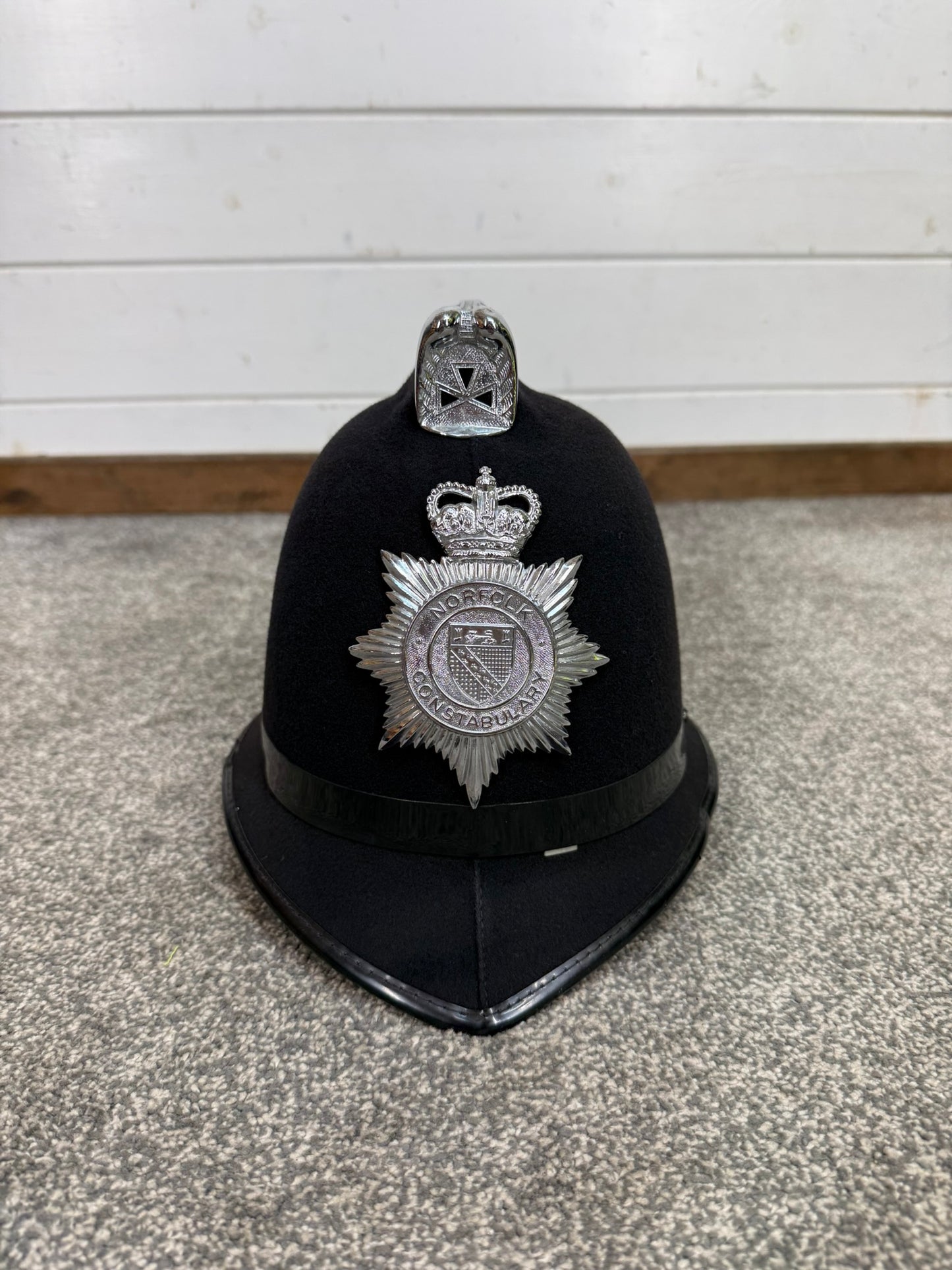 Vintage Norfolk Constabulary Coxcomb Police Bobby Helmet Obsolete Collector