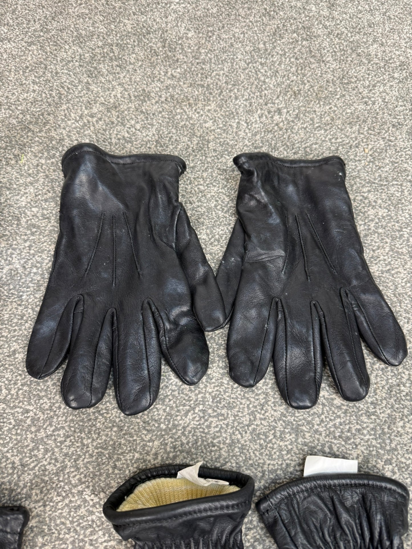 4x Ex Police Black Leather Gloves Job Lot Security Bundle
