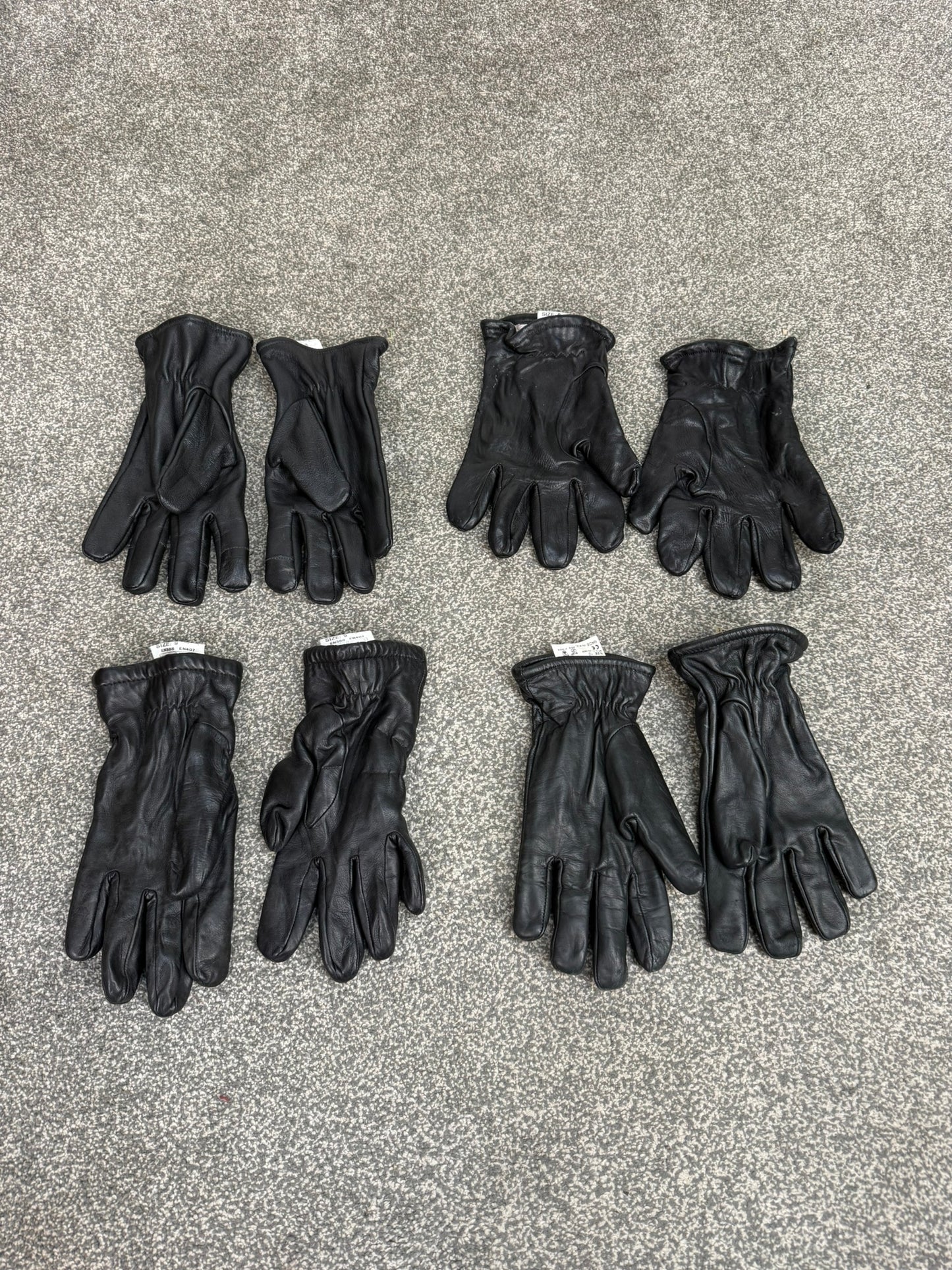 4x Ex Police Black Leather Gloves Job Lot Security Bundle