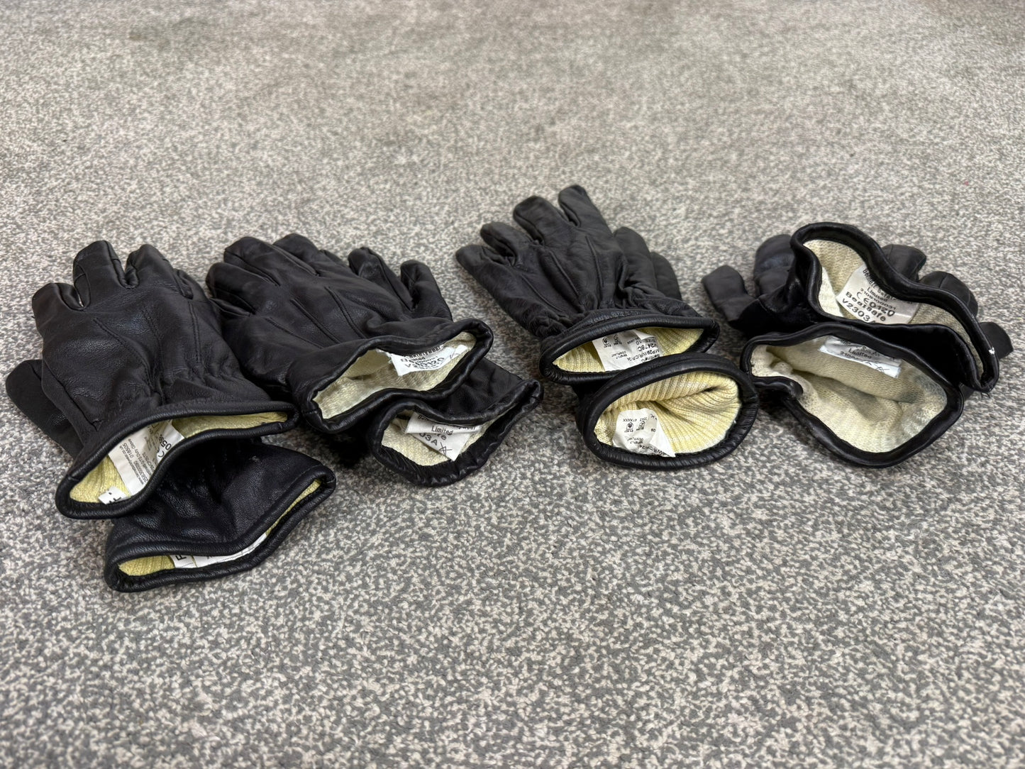 4x Ex Police Black Leather Gloves Job Lot Security Bundle