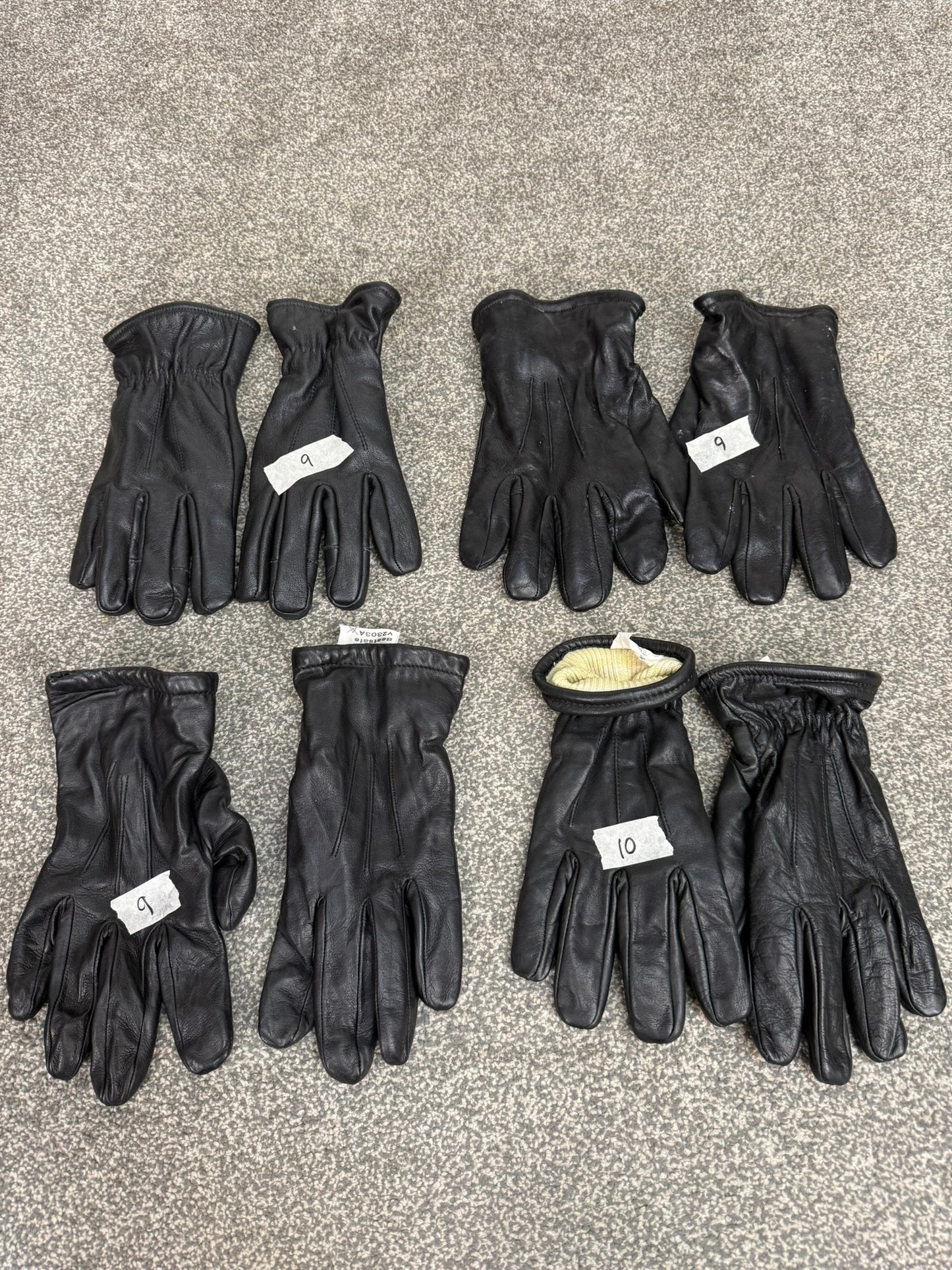 4x Ex Police Black Leather Gloves Job Lot Security Bundle