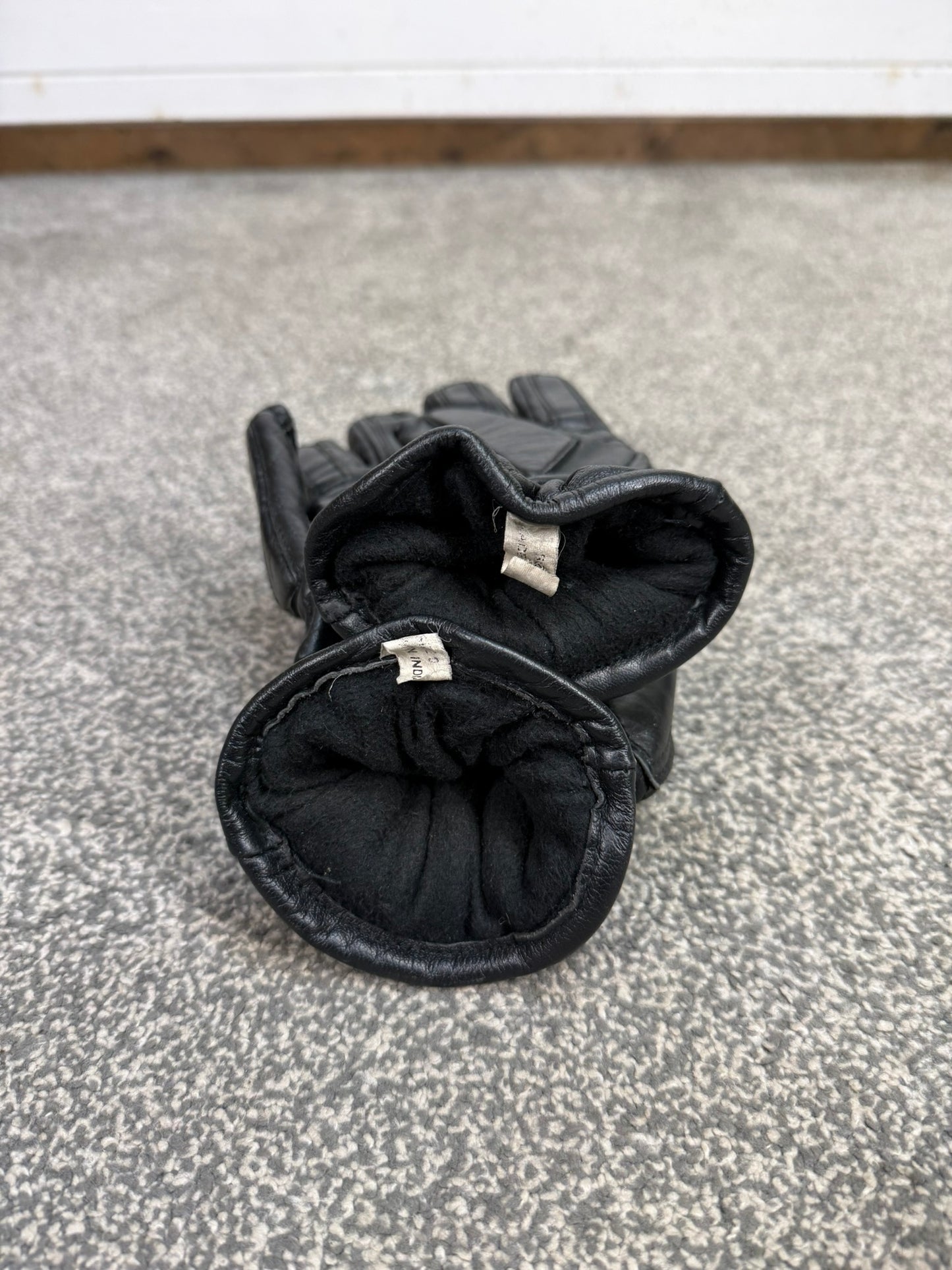 Ex Police Leather Riot Padded Gloves Motorcycle Paintball Airsoft