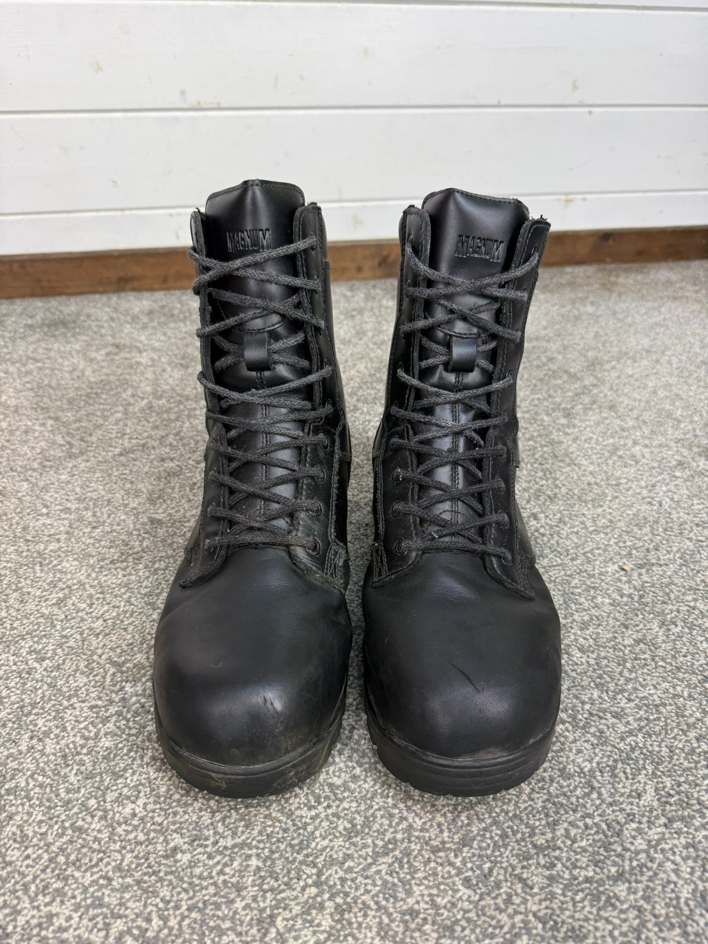 Ex Police Magnum Elite Shield Met Combat Boots Black Leather UK 10 Security Work