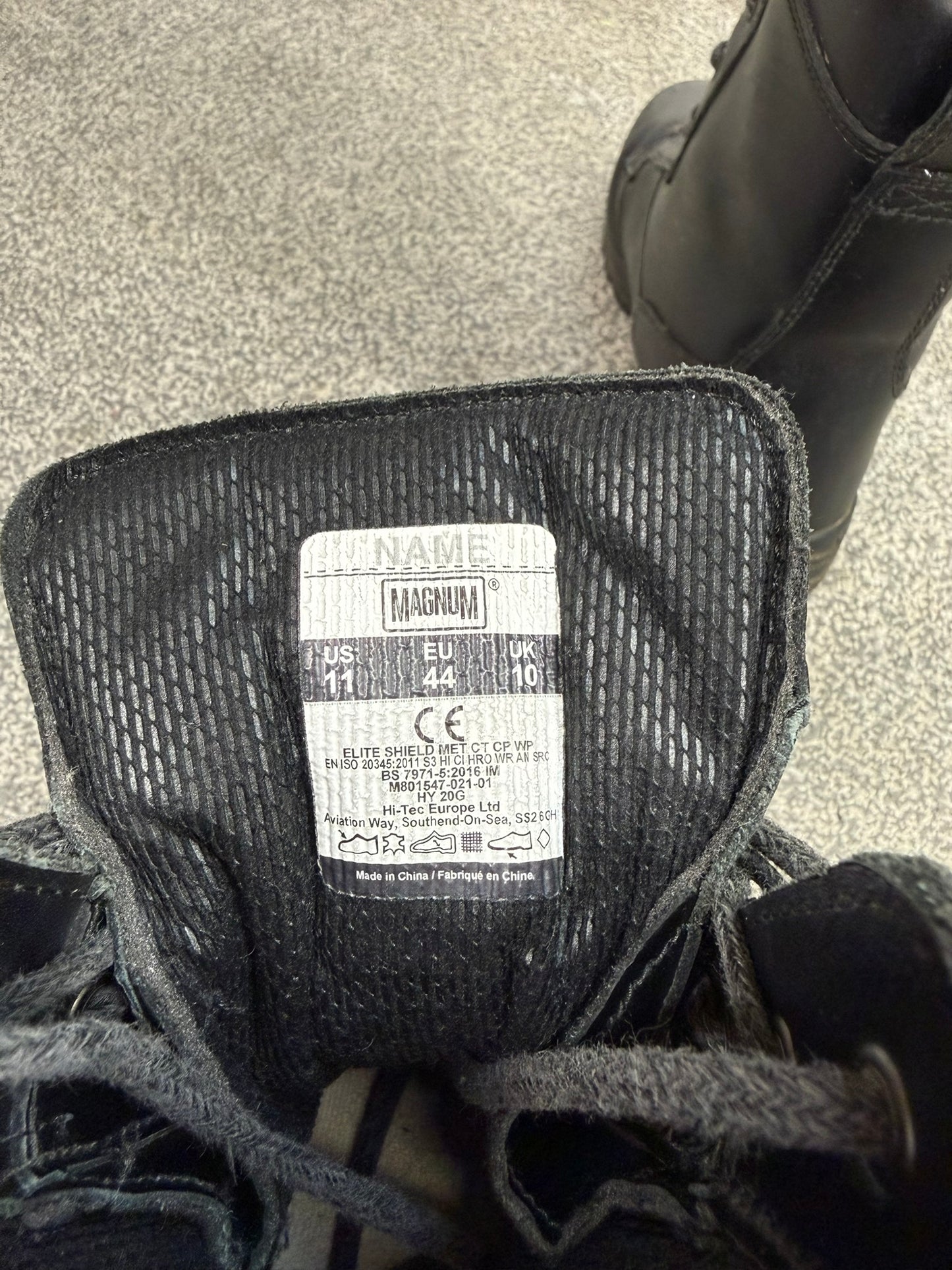 Ex Police Magnum Elite Shield Met Combat Boots Black Leather UK 10 Security Work
