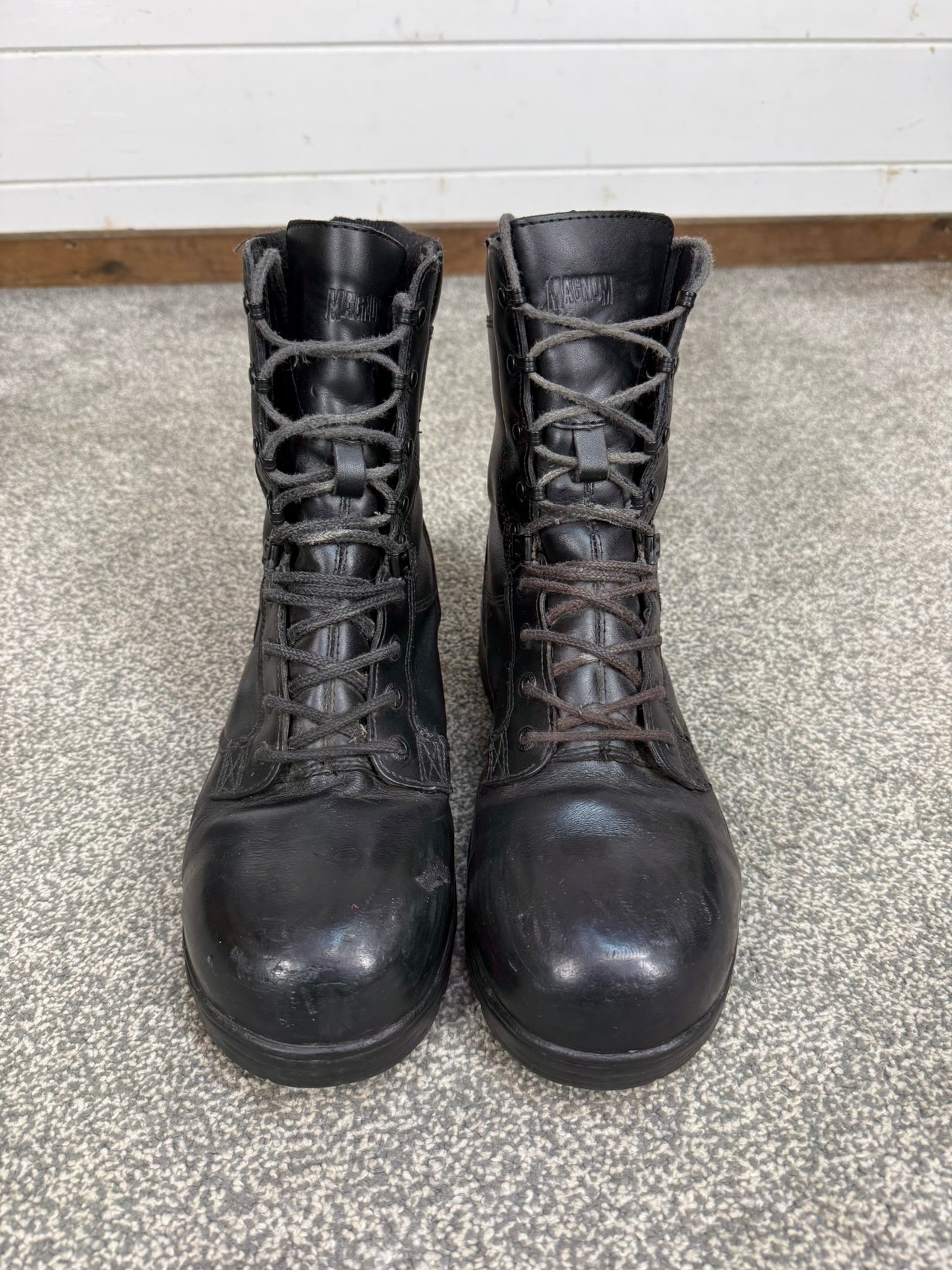 Ex Police Magnum Elite Shield Combat Boots Black Leather UK 9 Security