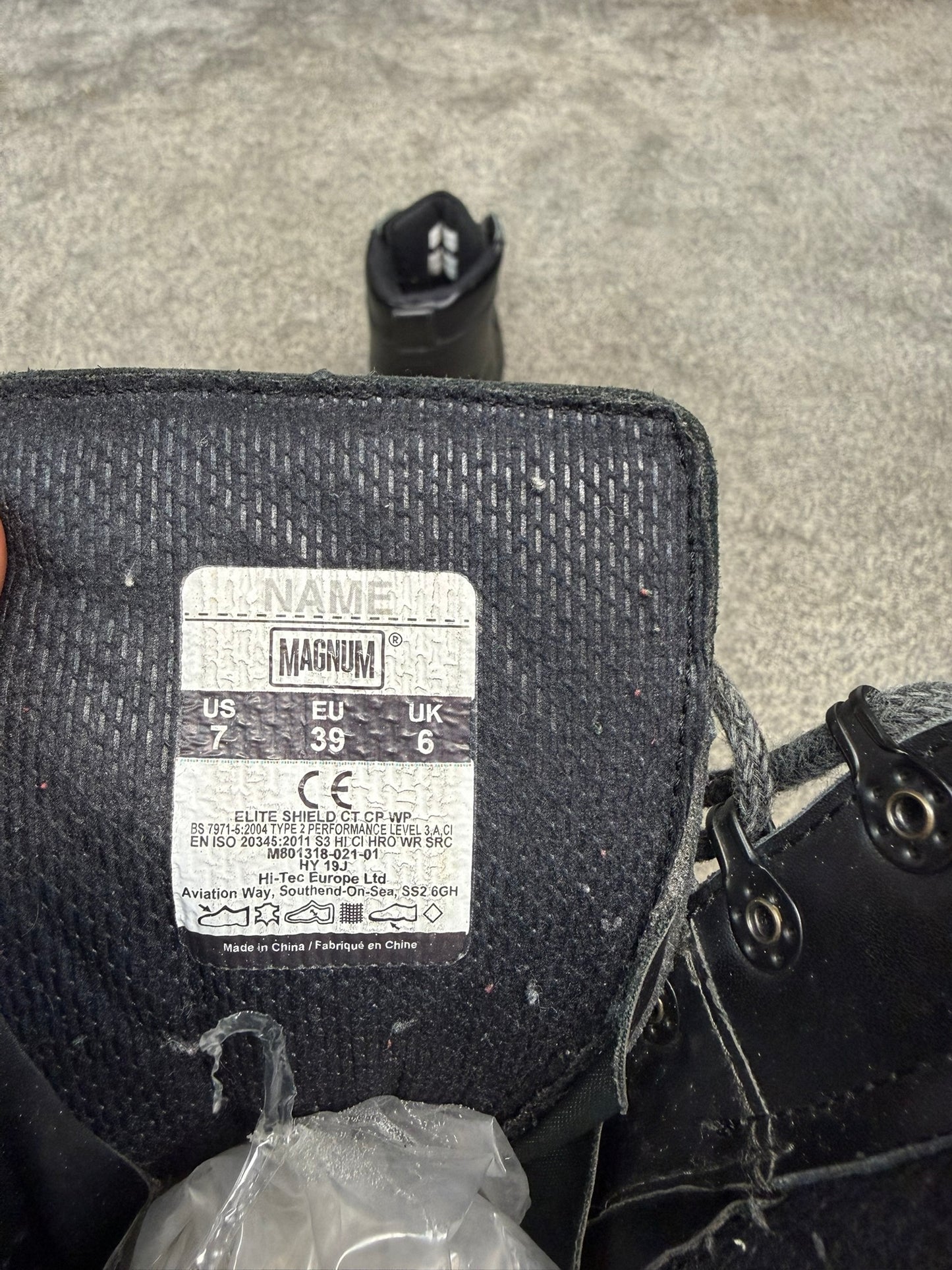 Ex Police Magnum Elite Shield Combat Boots Black Leather UK 6 Security Work