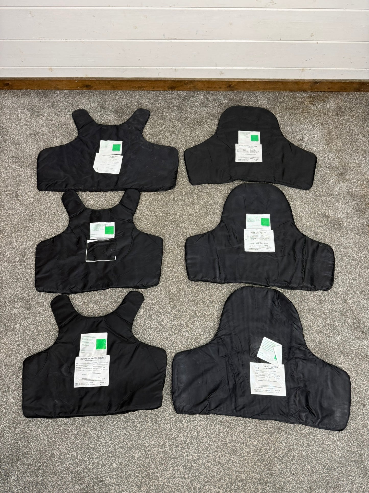 6x Ex Police Stab Vest Body Armour Ballistic Panel Insert Mixed Job Lot