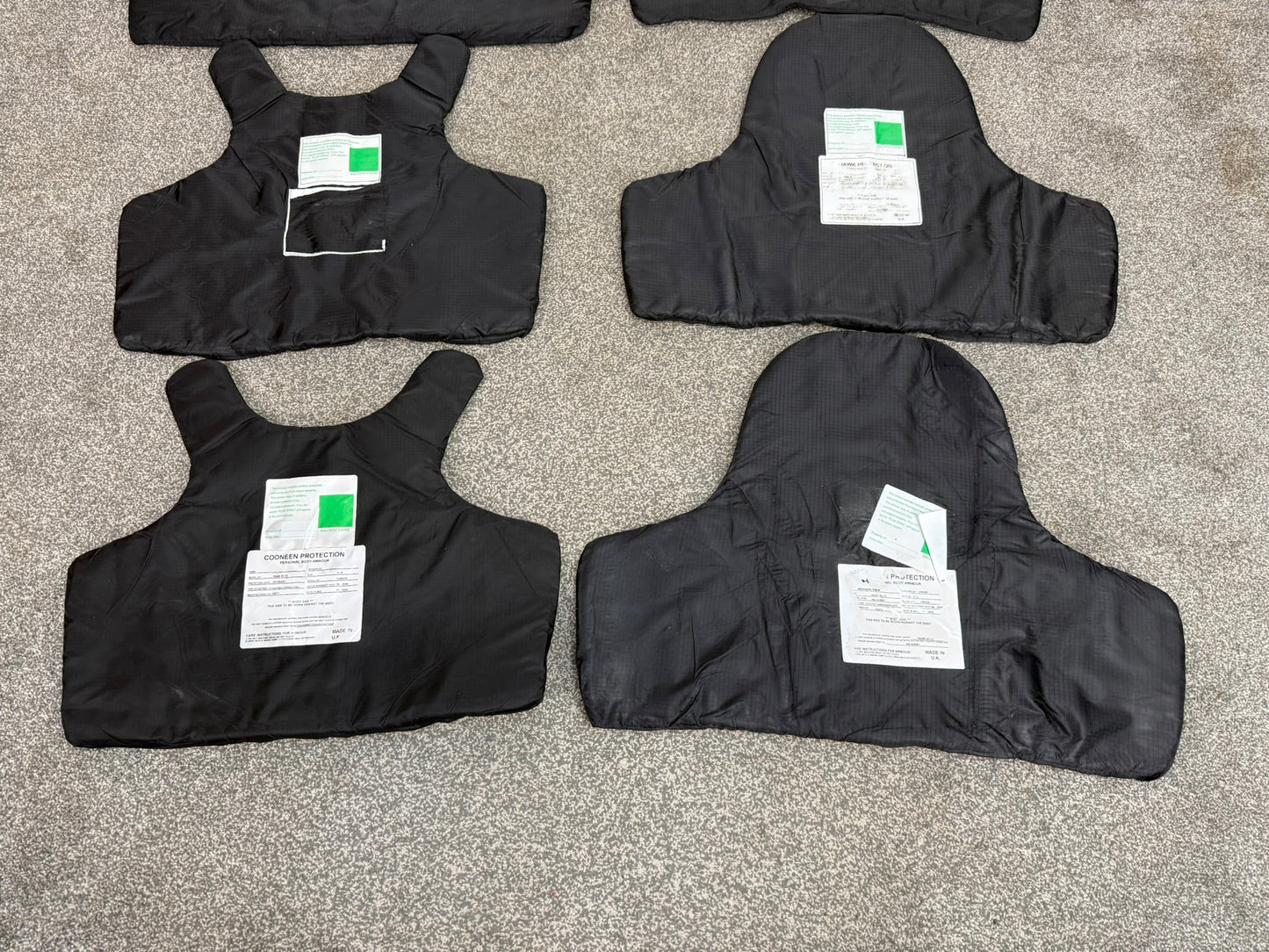 6x Ex Police Stab Vest Body Armour Ballistic Panel Insert Mixed Job Lot