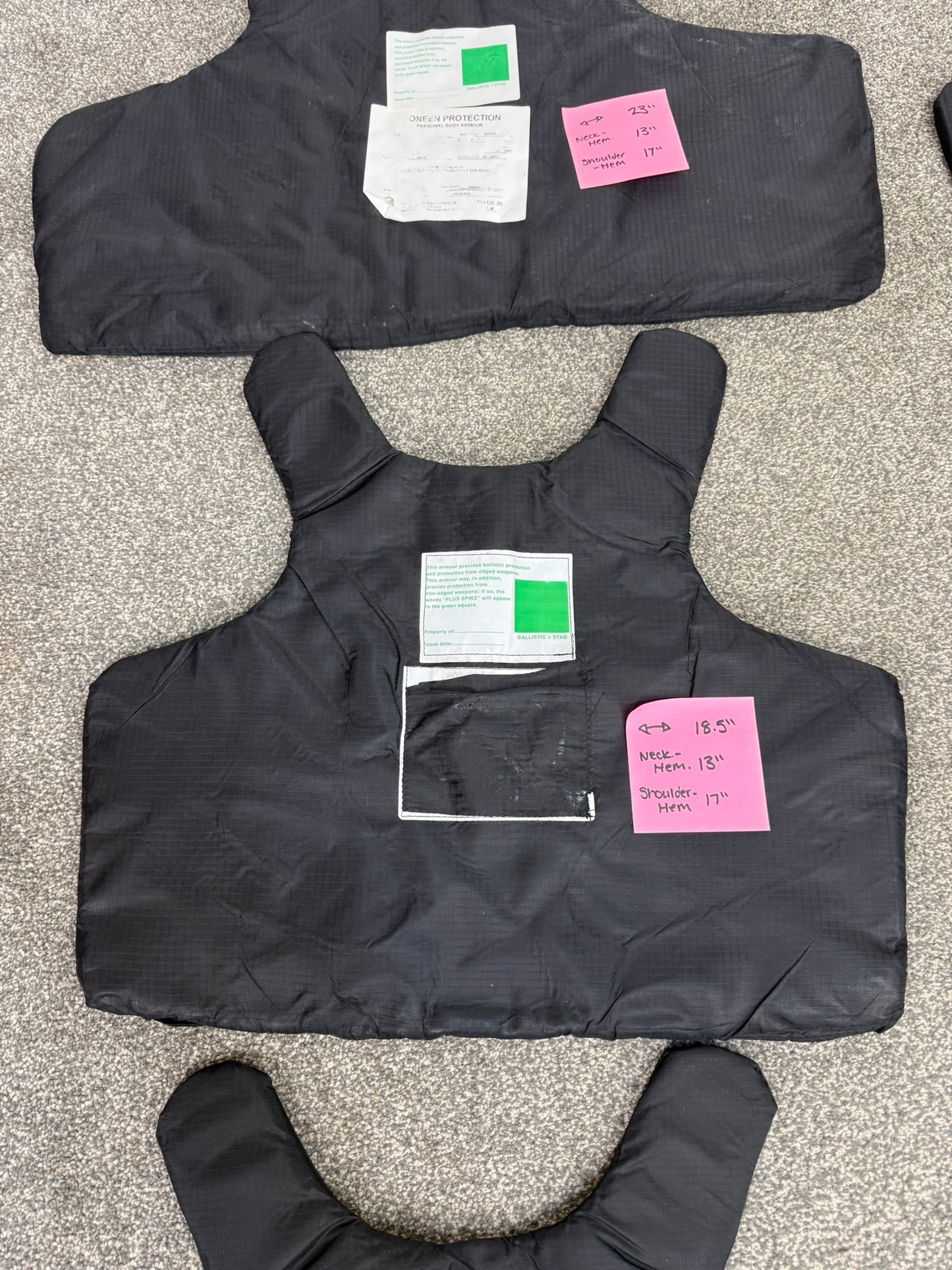 6x Ex Police Stab Vest Body Armour Ballistic Panel Insert Mixed Job Lot