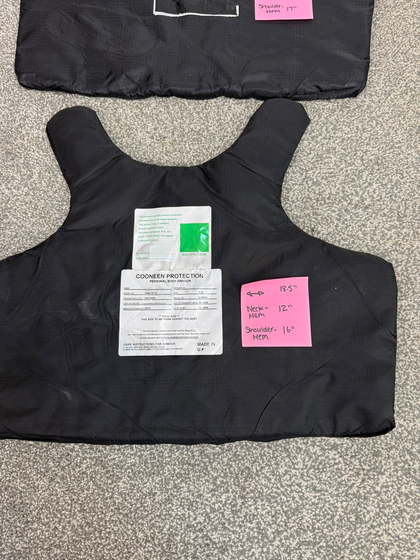 6x Ex Police Stab Vest Body Armour Ballistic Panel Insert Mixed Job Lot