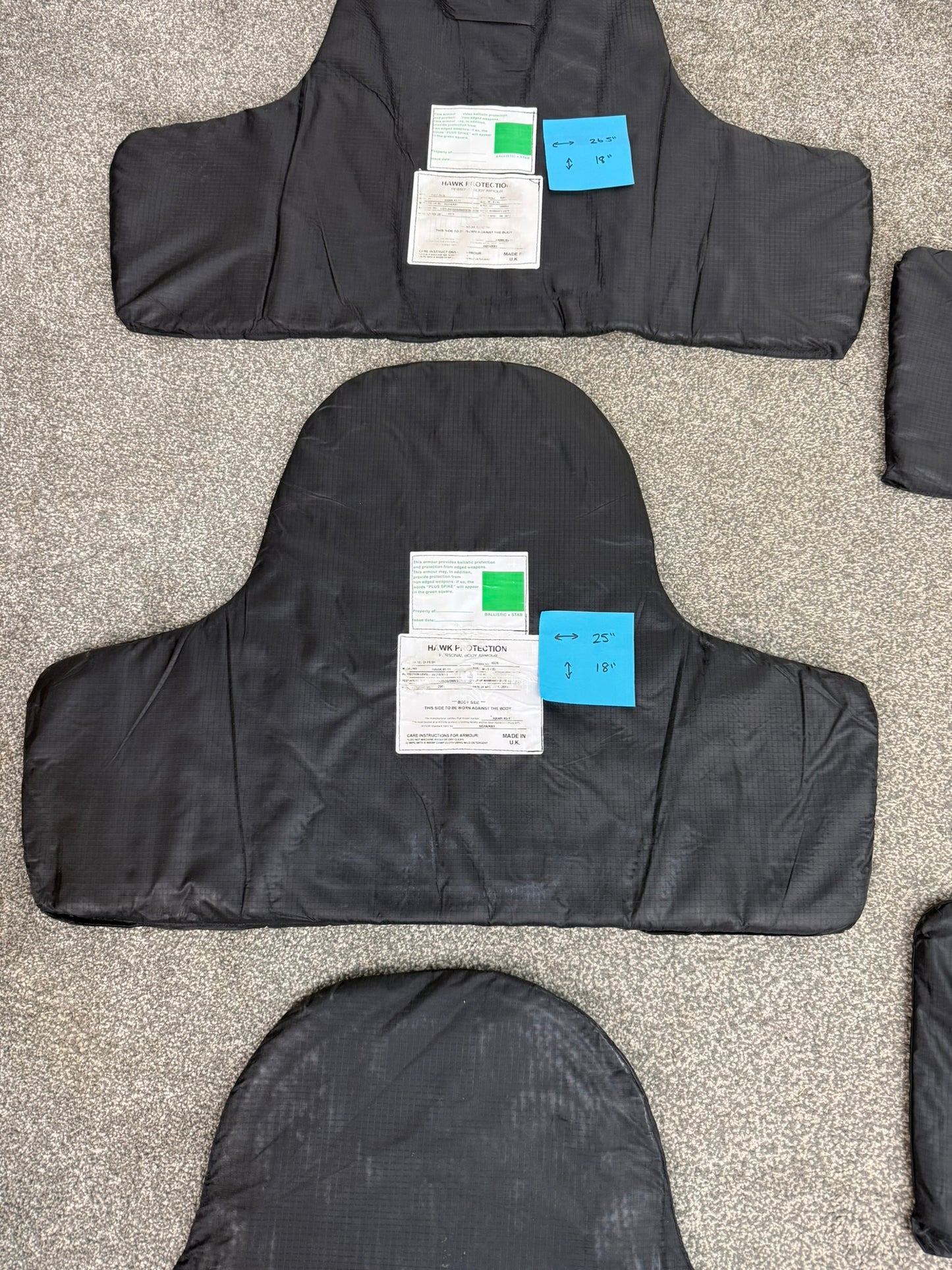 5x Ex Police Stab Vest Body Armour Ballistic Panel Insert Mixed Job Lot