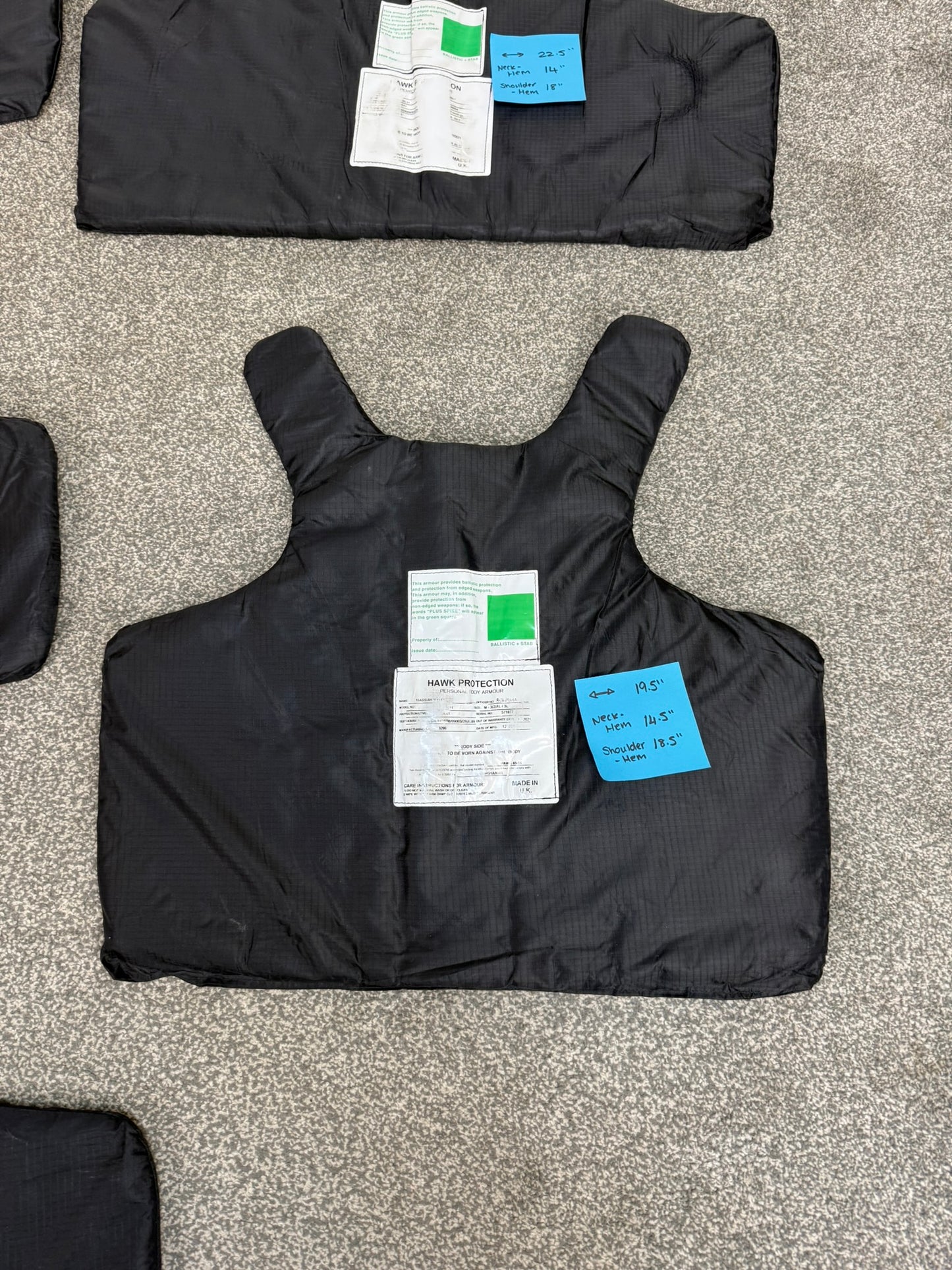 5x Ex Police Stab Vest Body Armour Ballistic Panel Insert Mixed Job Lot